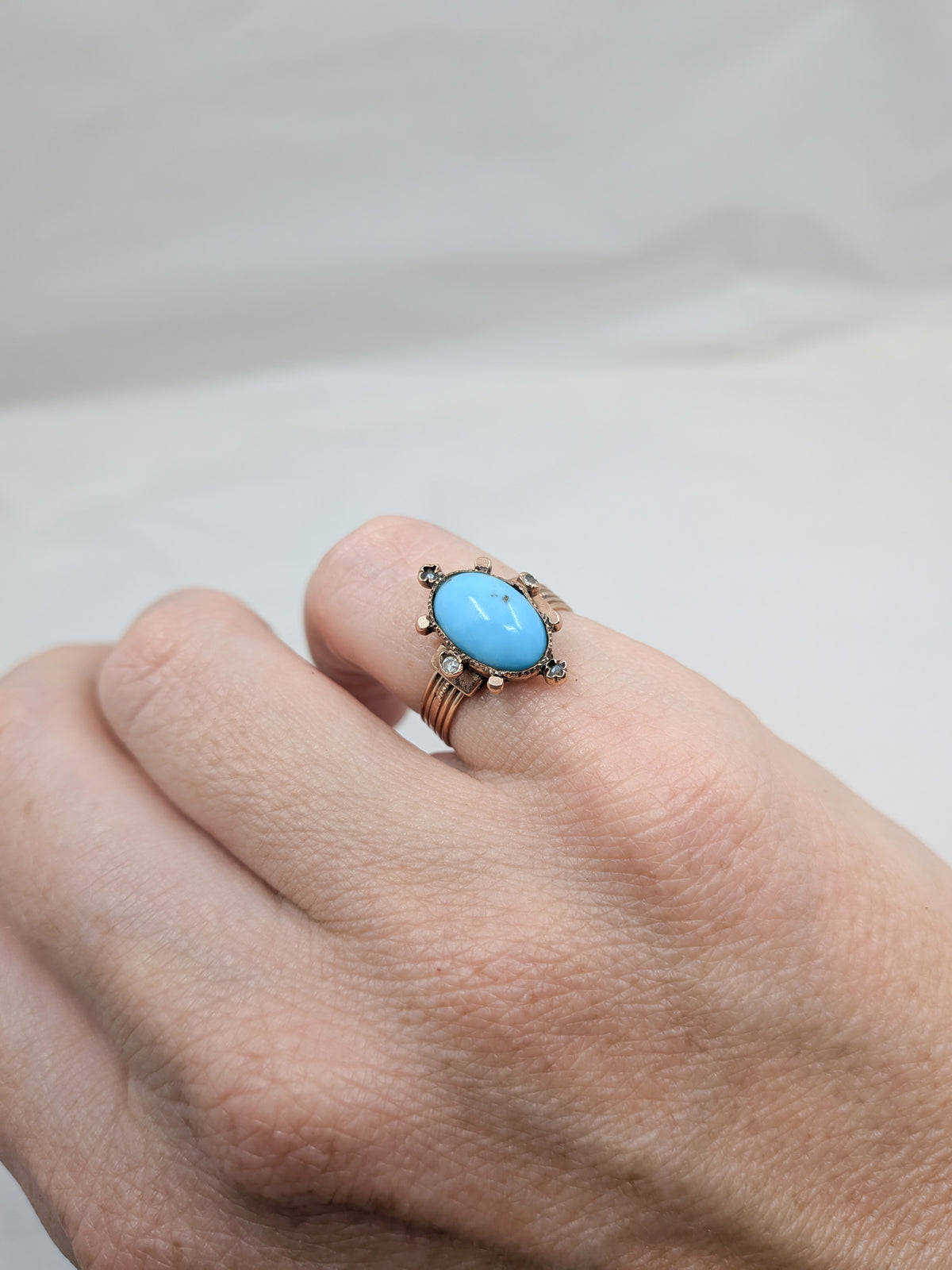 Victorian 10kt Rose Gold and Turquoise Ring
