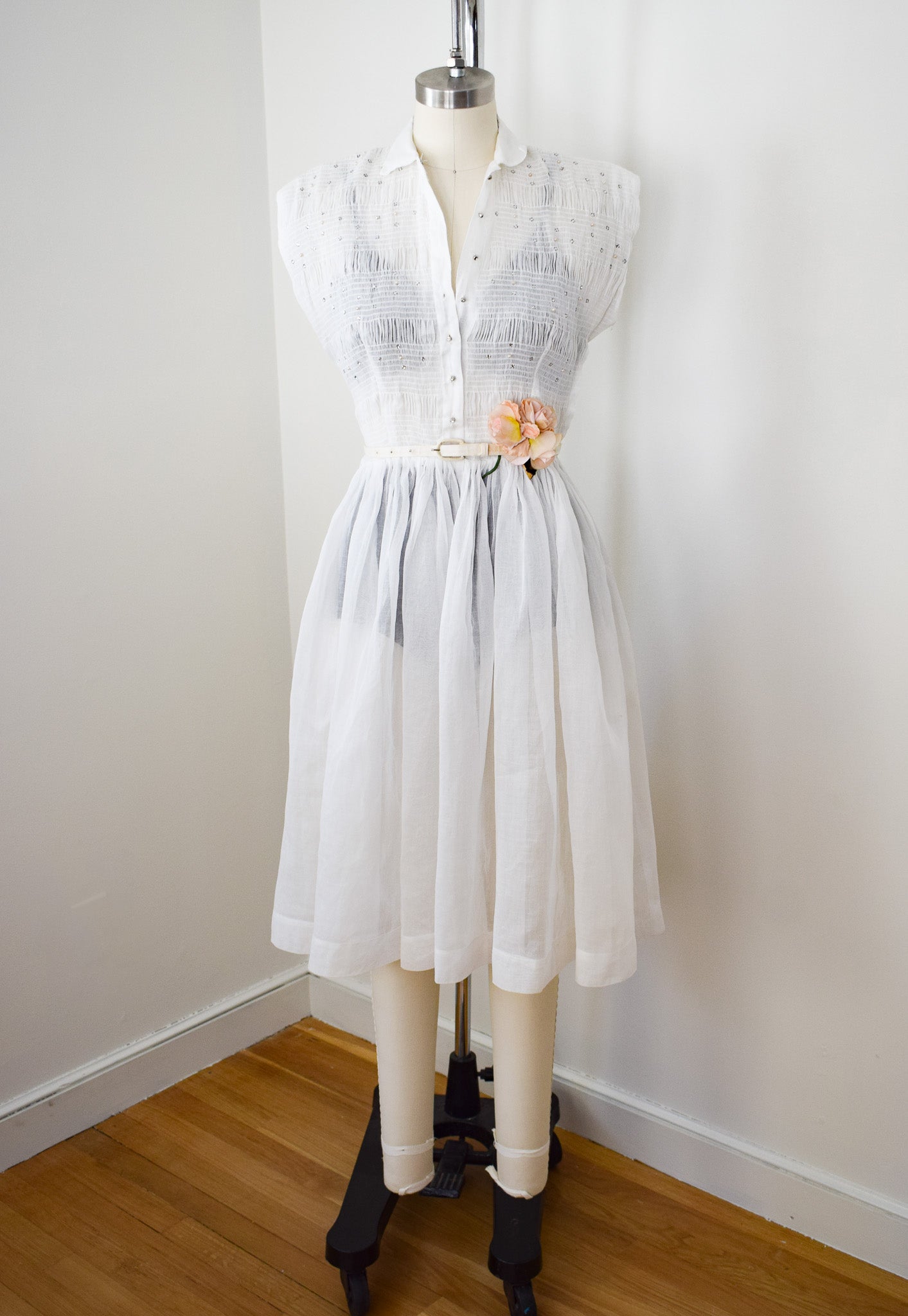 1950s Sheer Gauze Dress | S/M