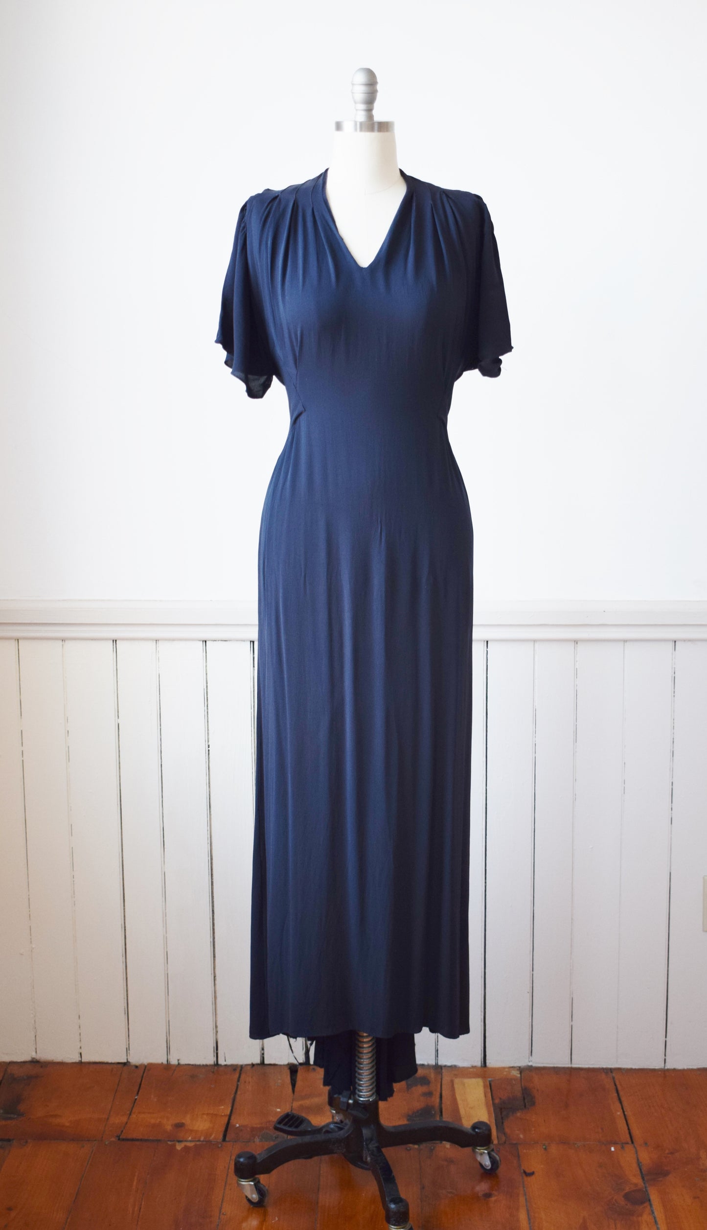 1930s Blue Rayon Gown | S-M | wounded bird