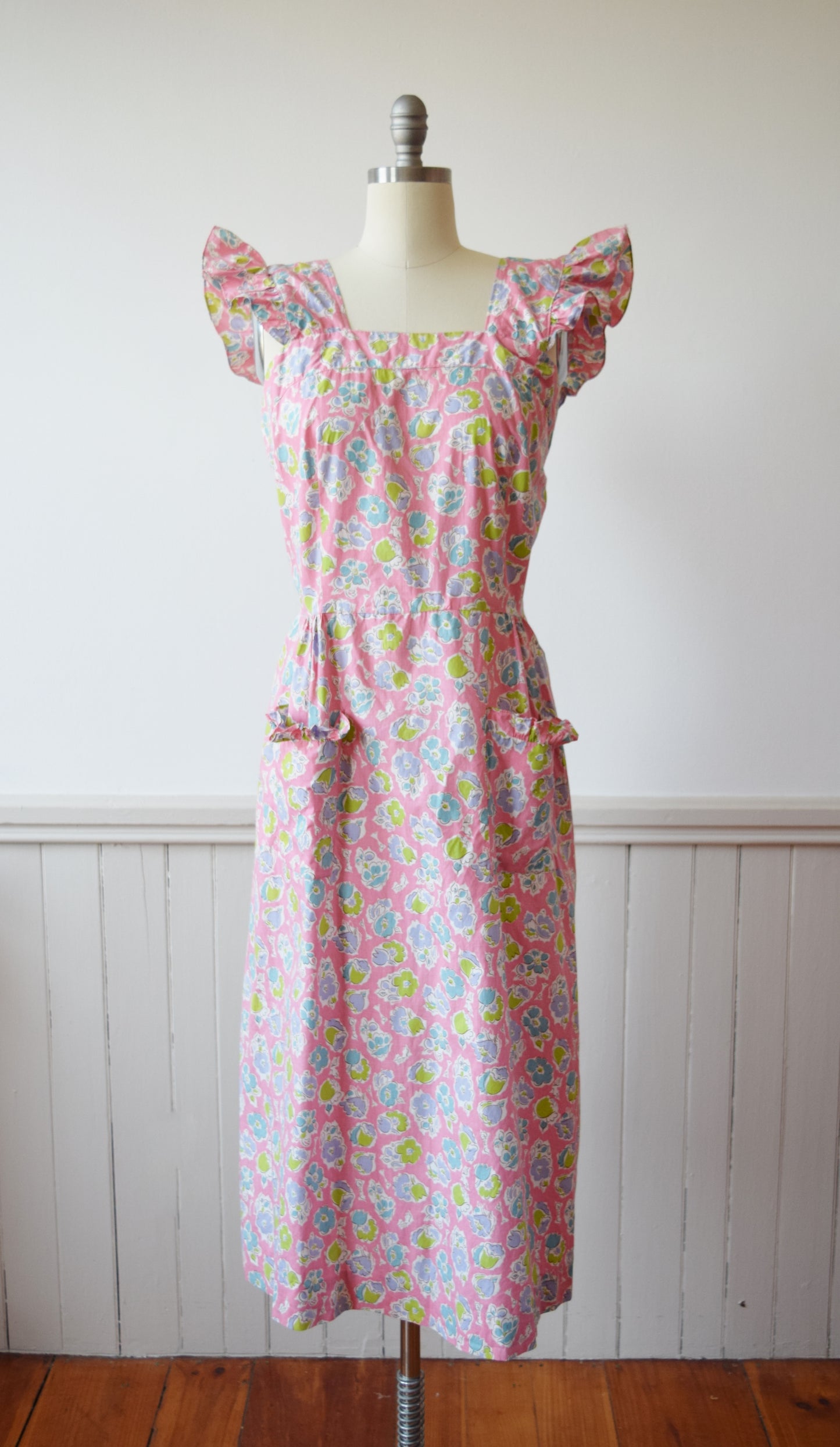 Ruffle Pinafore Dress | 1940s | L/XL