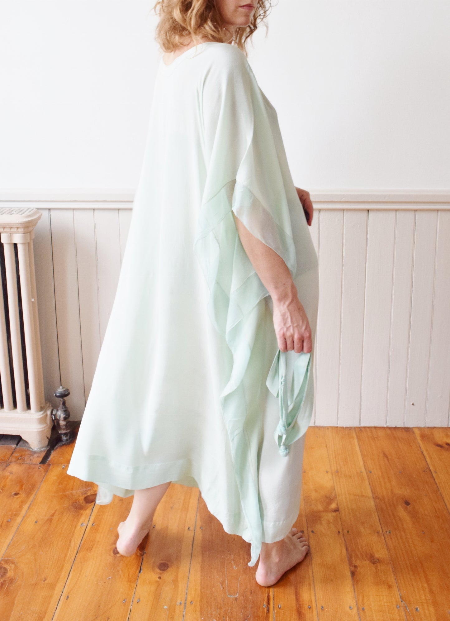 Seafoam Silk Caftan | 1920s | OS