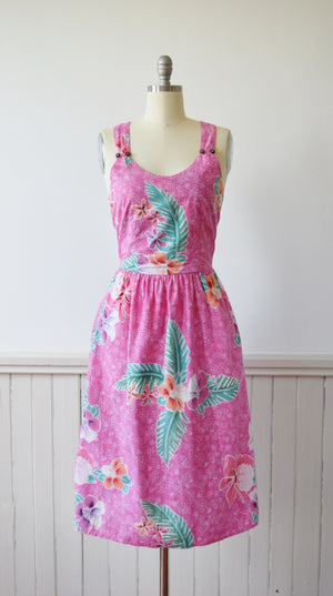 Island Breeze Cut Out Back Sun Dress by Java Wraps | 1980s | M+