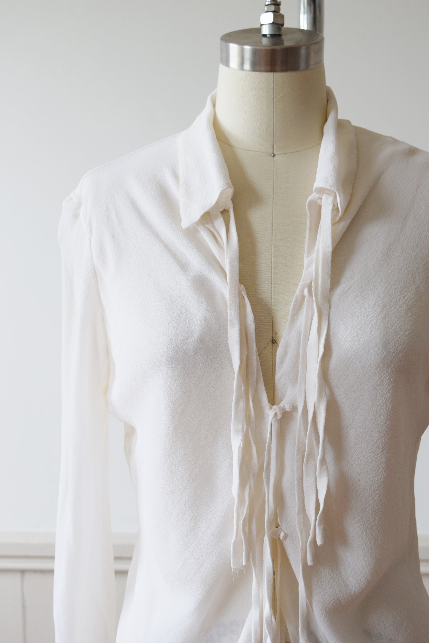 Silk Multi-Tie Blouse | 1990s | M   