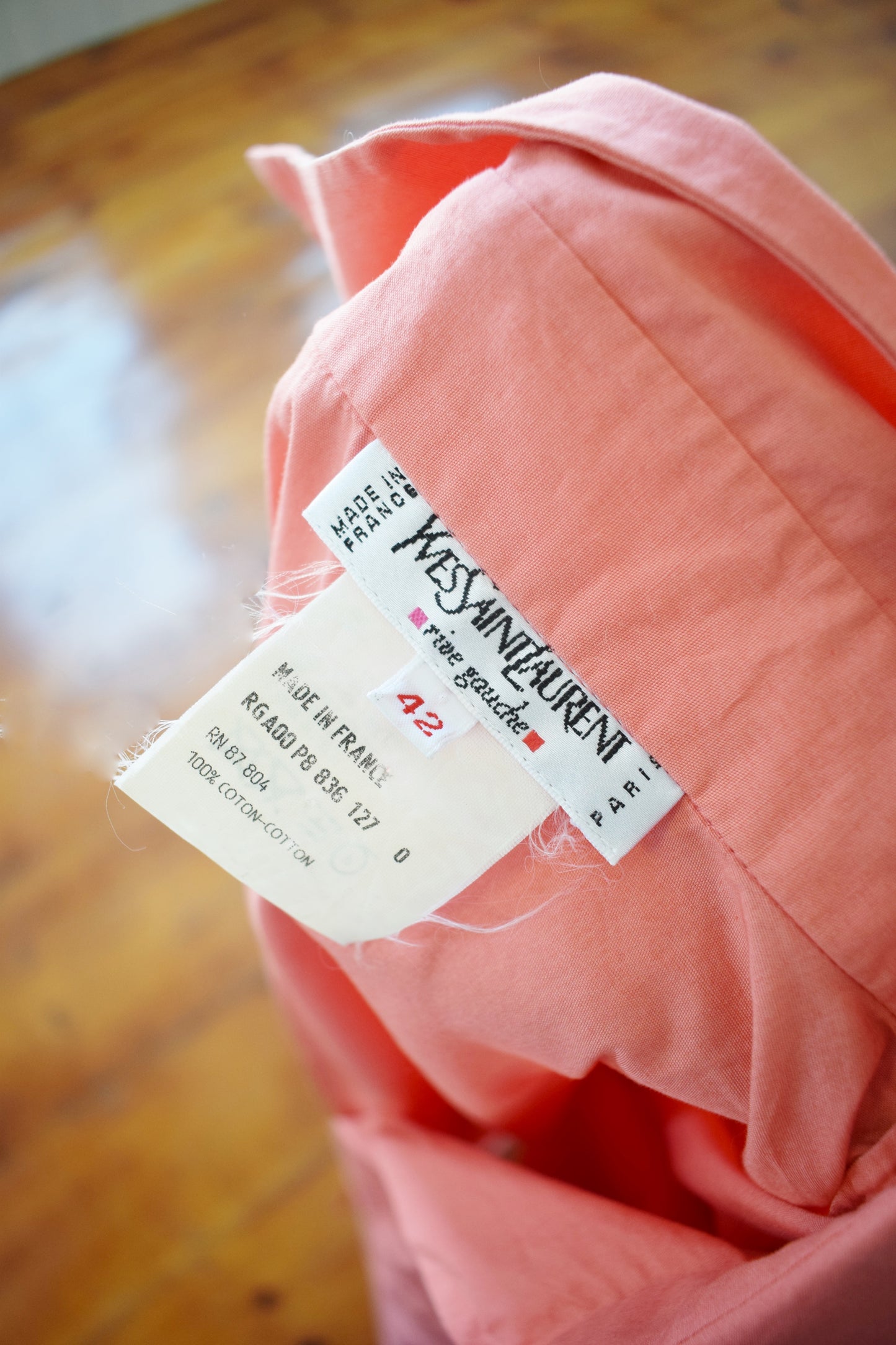 90s Yves Saint Laurent Rive Gauche Peach Wrap Top | XS-M