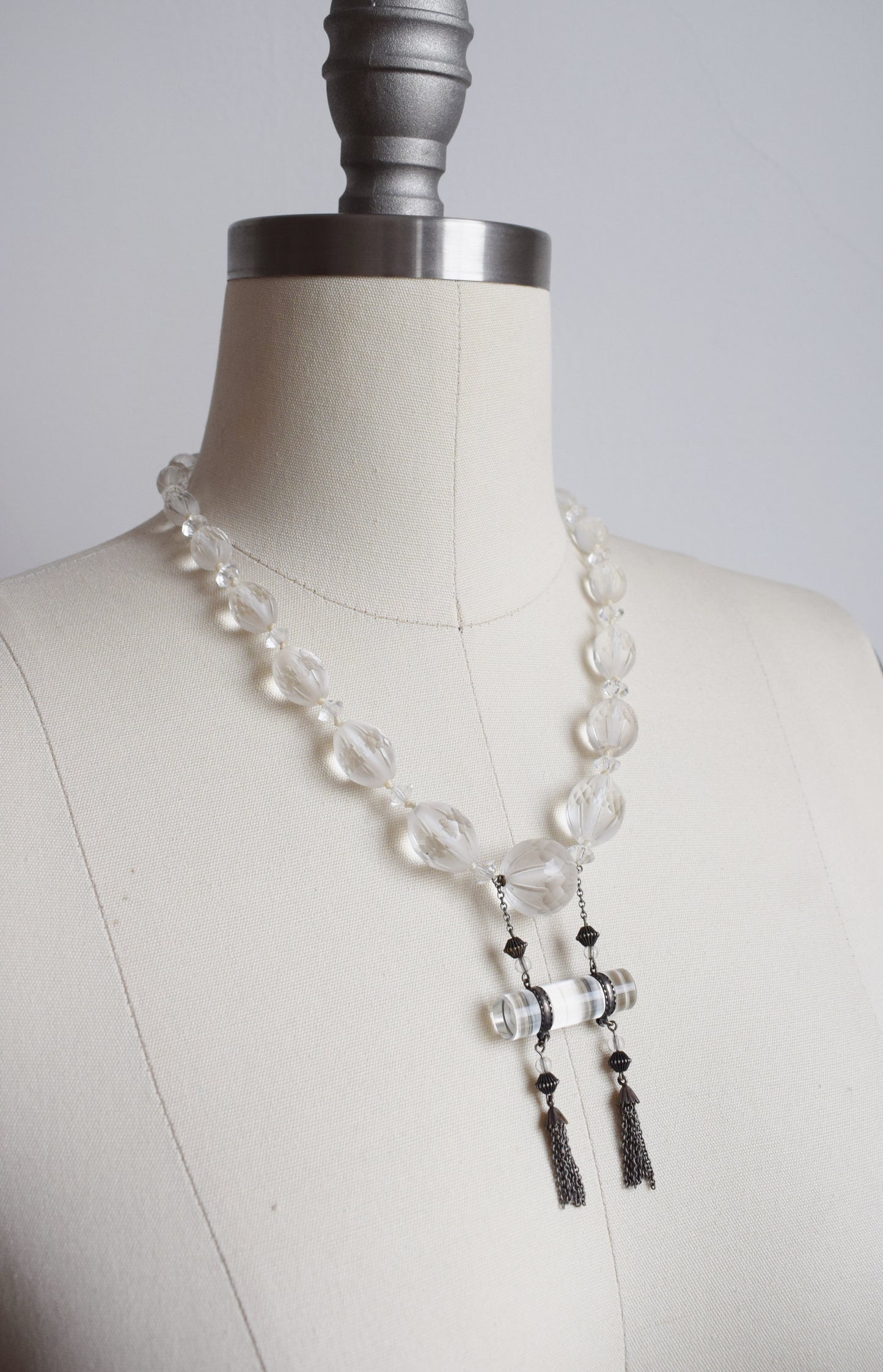 1920s/30s Clear Czech Glass Bead Necklace