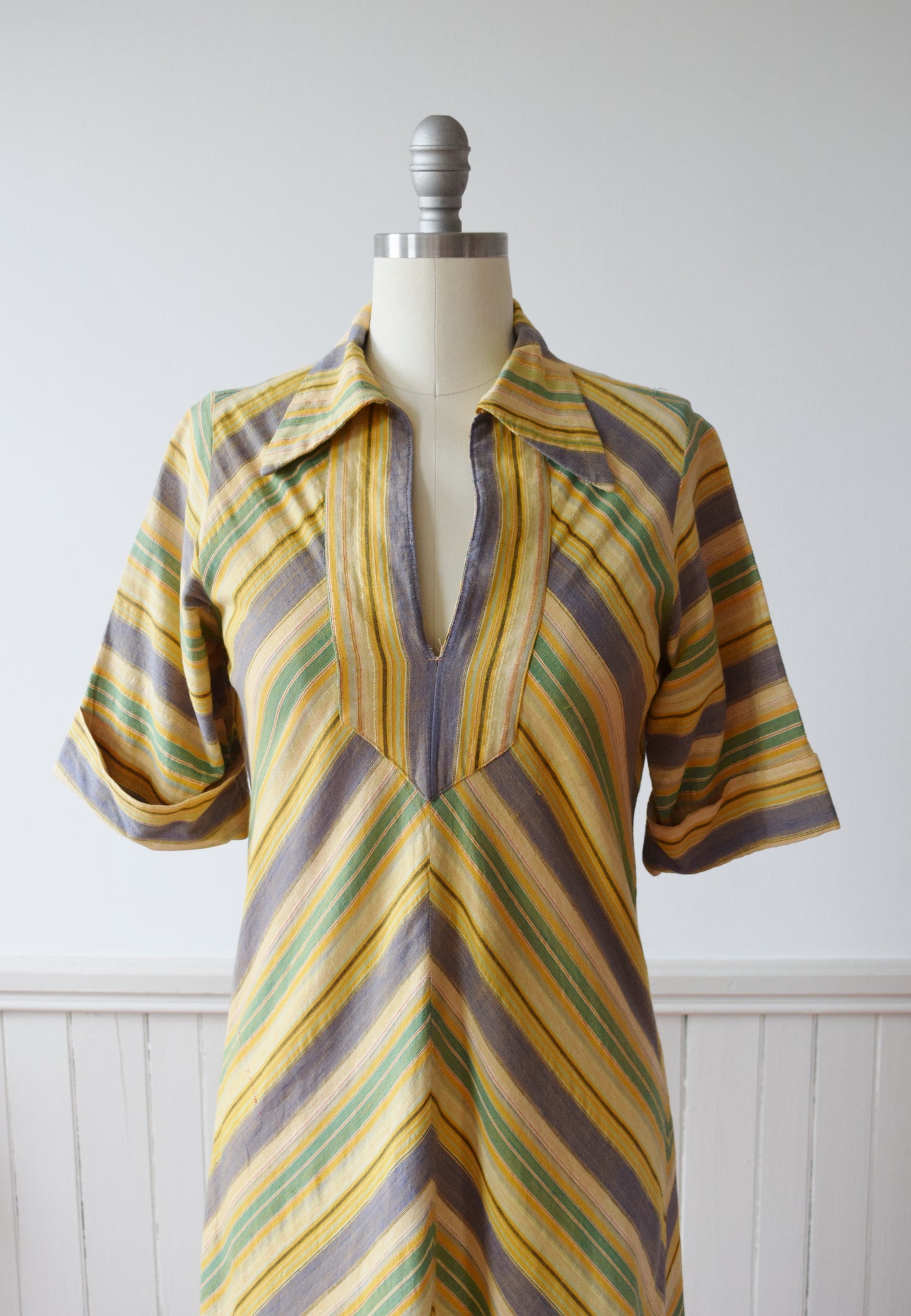 Vintage Chevron Tunic Dress by Karavan | 1970s | M