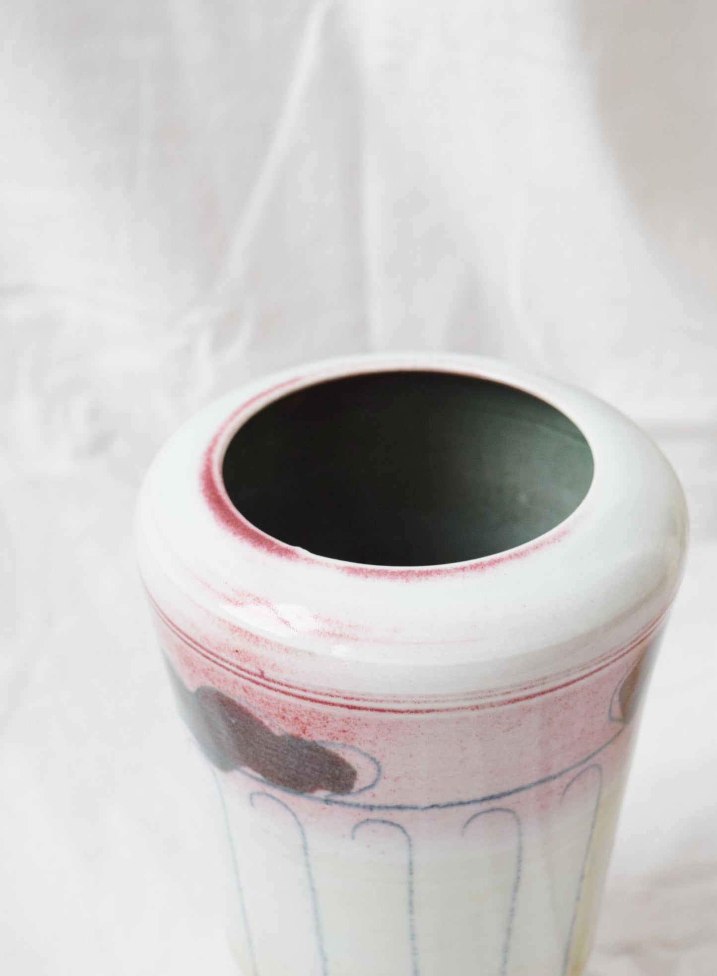 Large Hand Painted Ceramic Vase