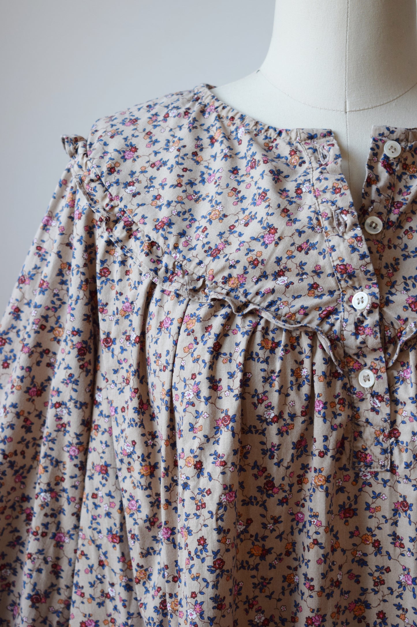 80s Micro-Floral Nap Dress | M/L
