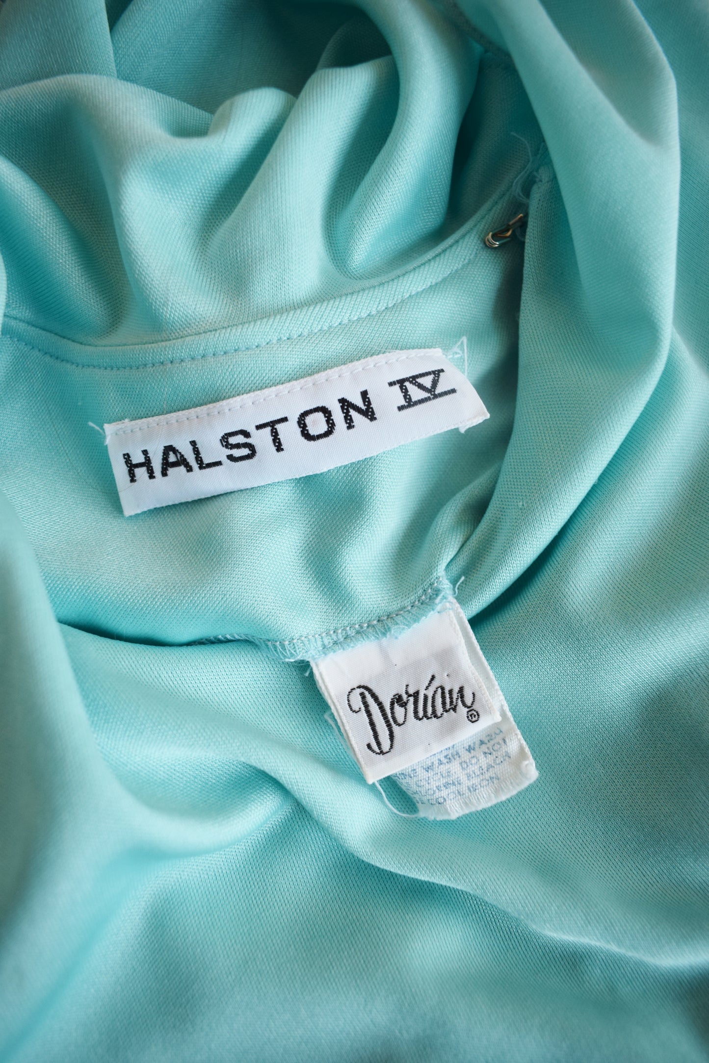 Vintage Halston IV Teal Knit Gown | S
