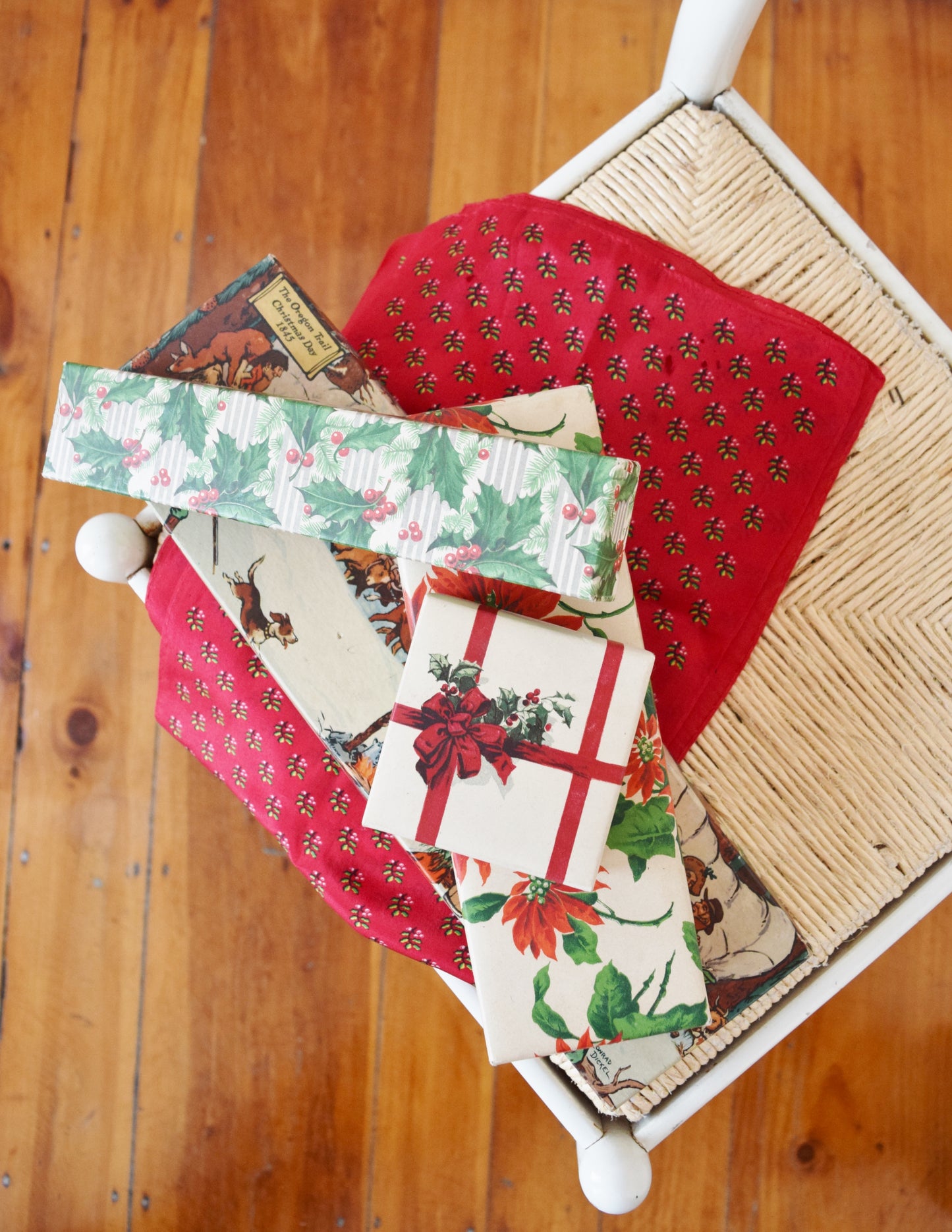 Vintage Set of Decorative Reusable Holiday Gift Boxes