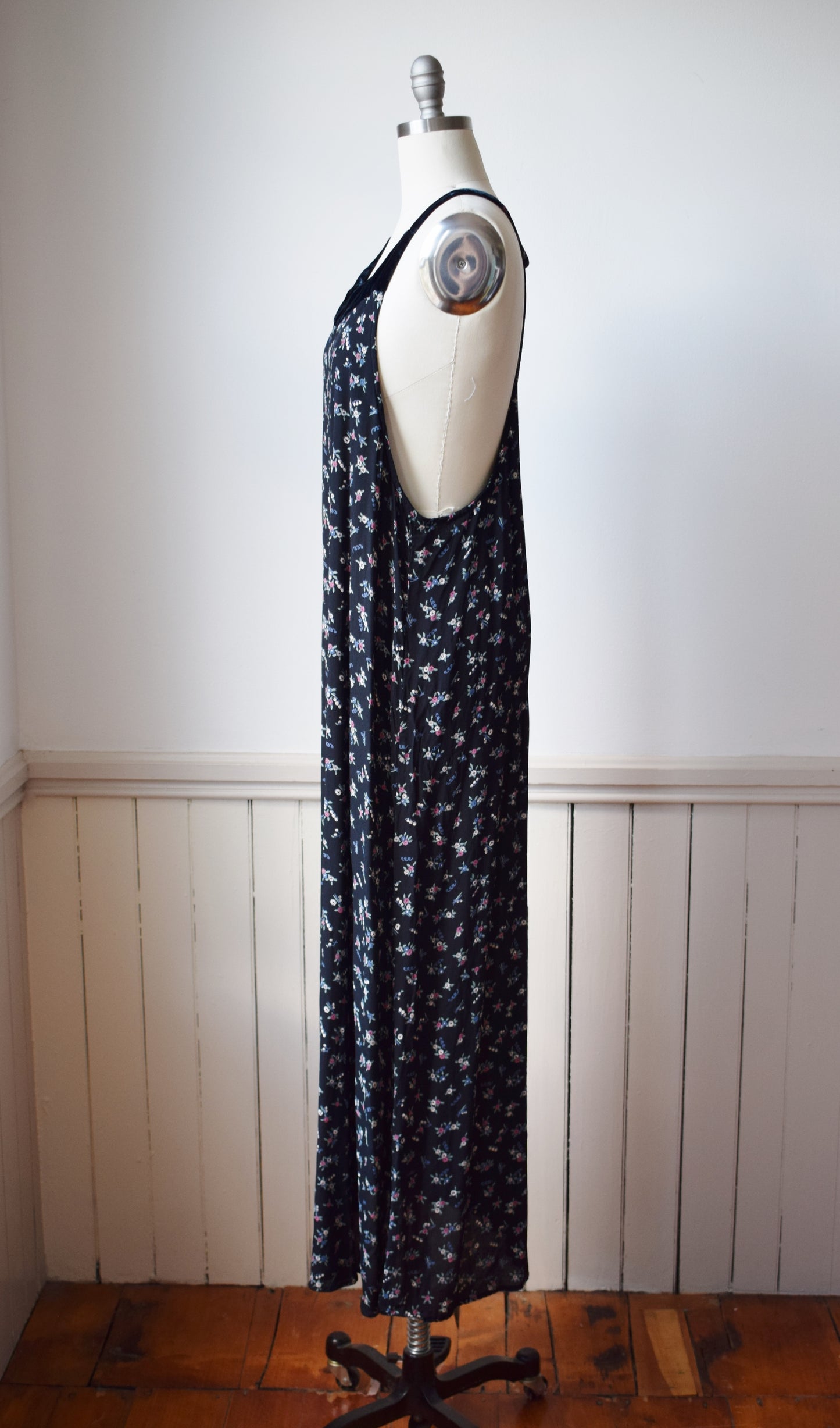 90s Racer Back Rayon Maxi Dress | S/M