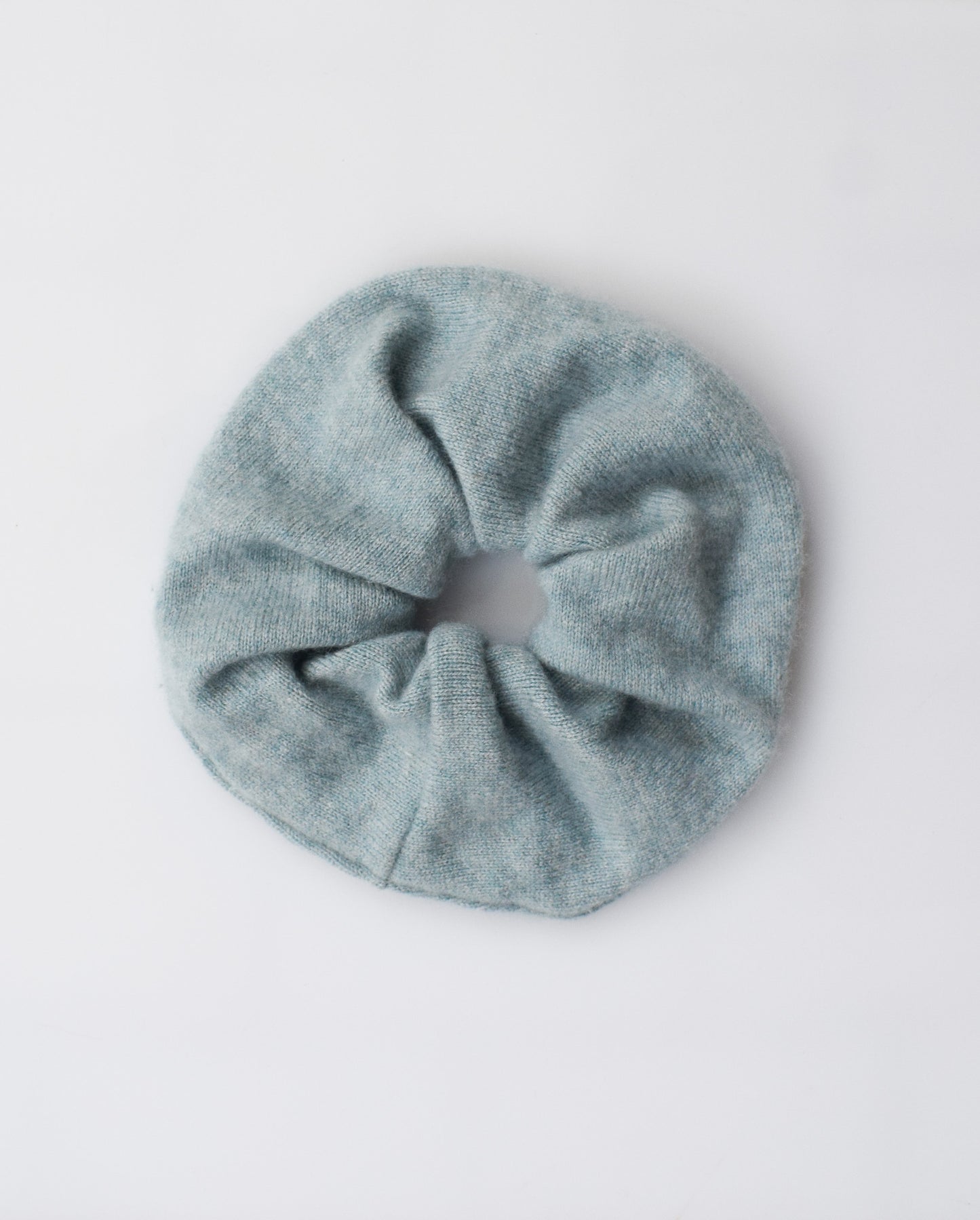 For M Upcycled Cashmere Scrunchies | Soft Teal and Ice Blue