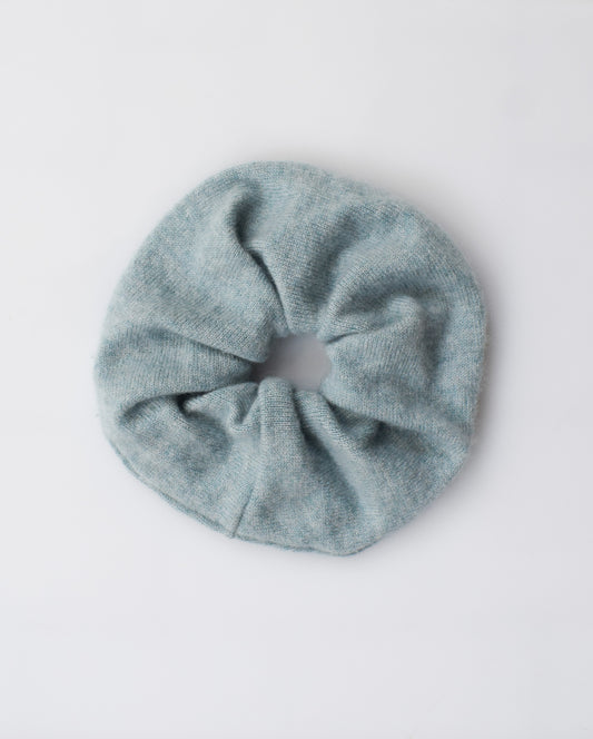 For M Upcycled Cashmere Scrunchies | Soft Teal and Ice Blue