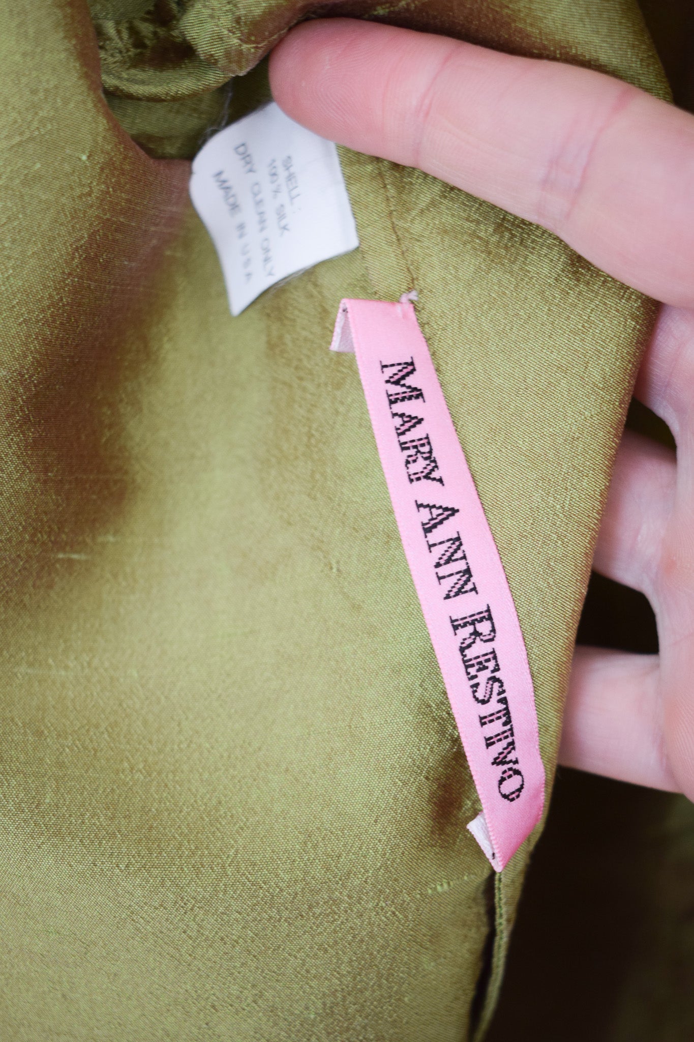 Mary Ann Restivo Iridescent Green Silk Jacket | OS