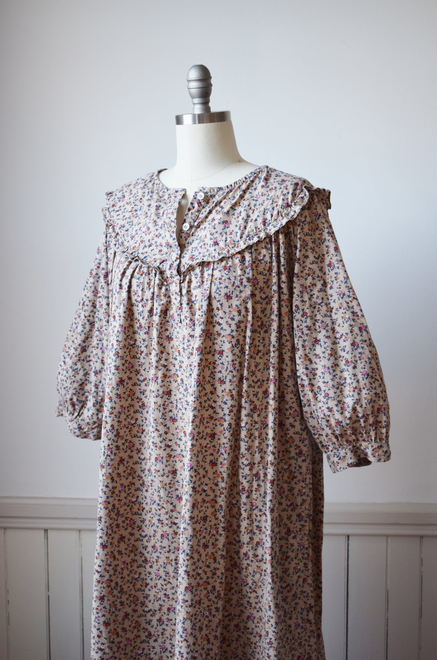 80s Micro-Floral Nap Dress | M/L