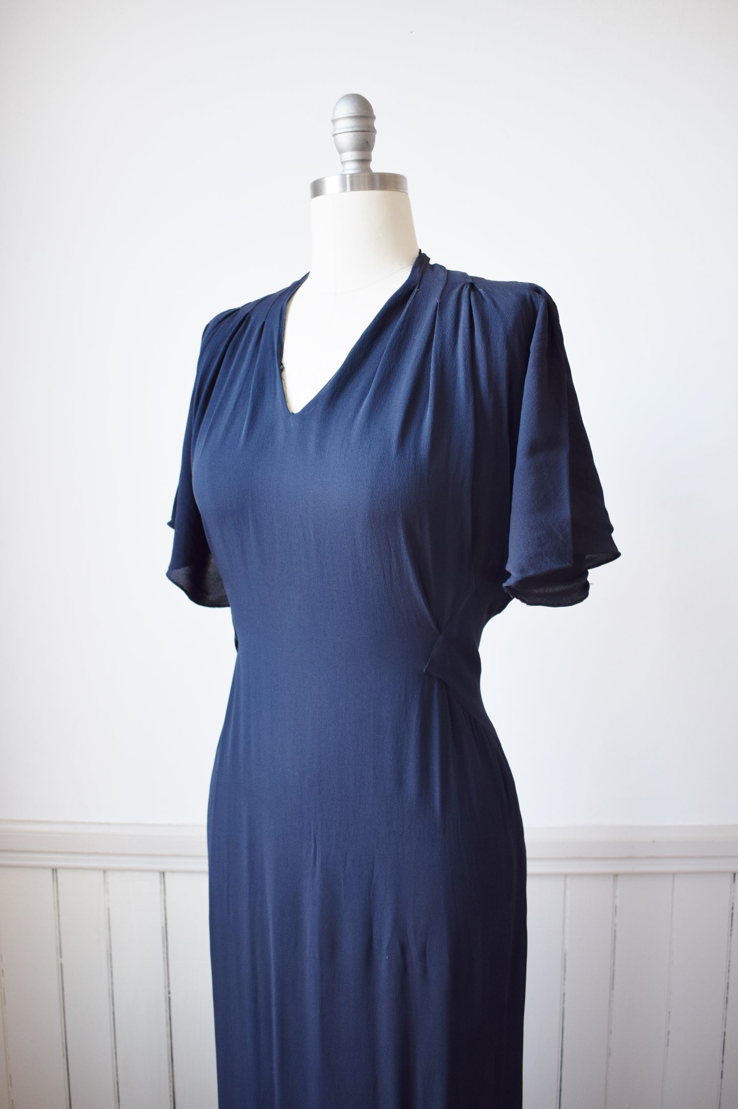 1930s Blue Rayon Gown | S-M | wounded bird