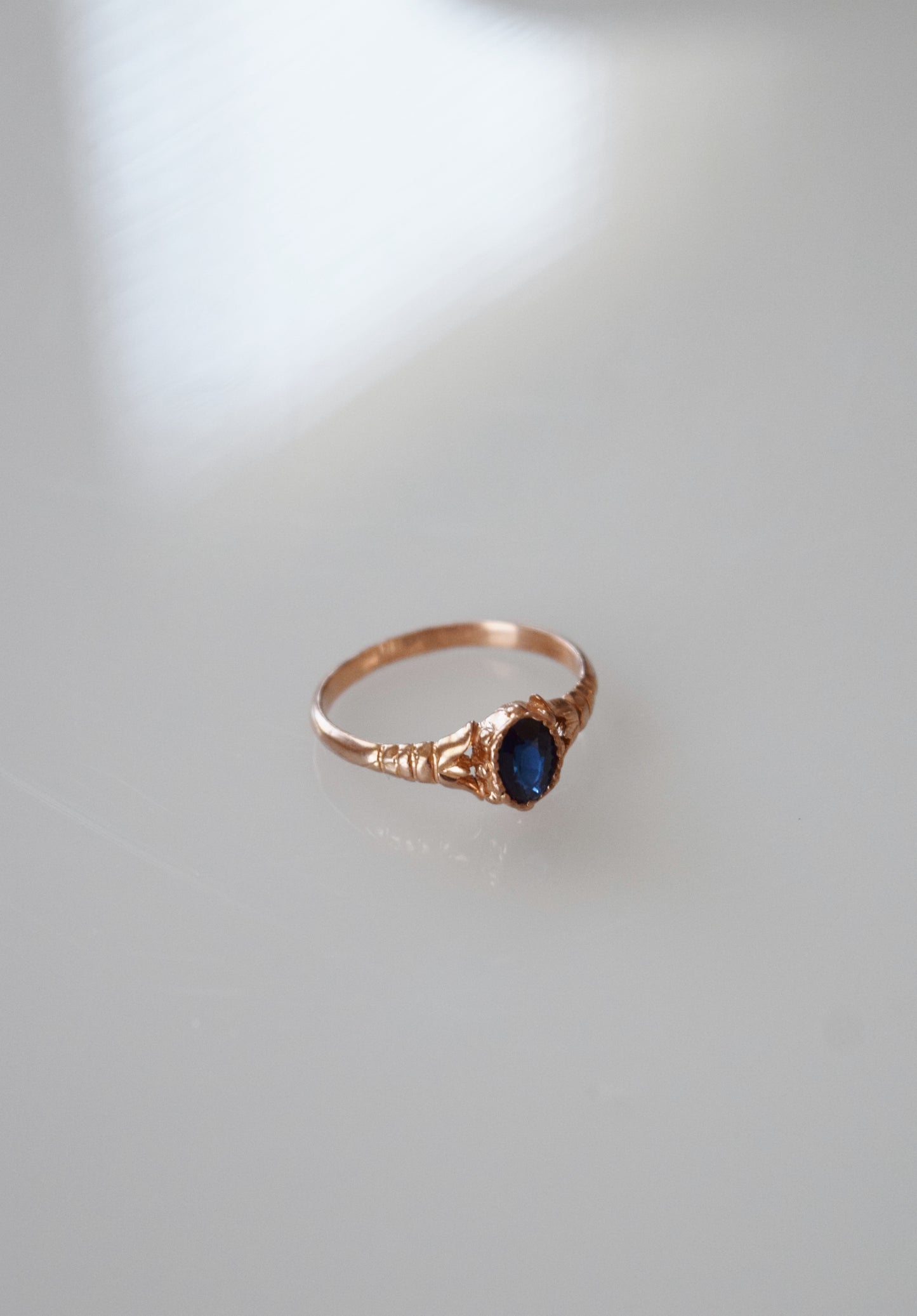 Edwardian Rose Gold and Sapphire Ring