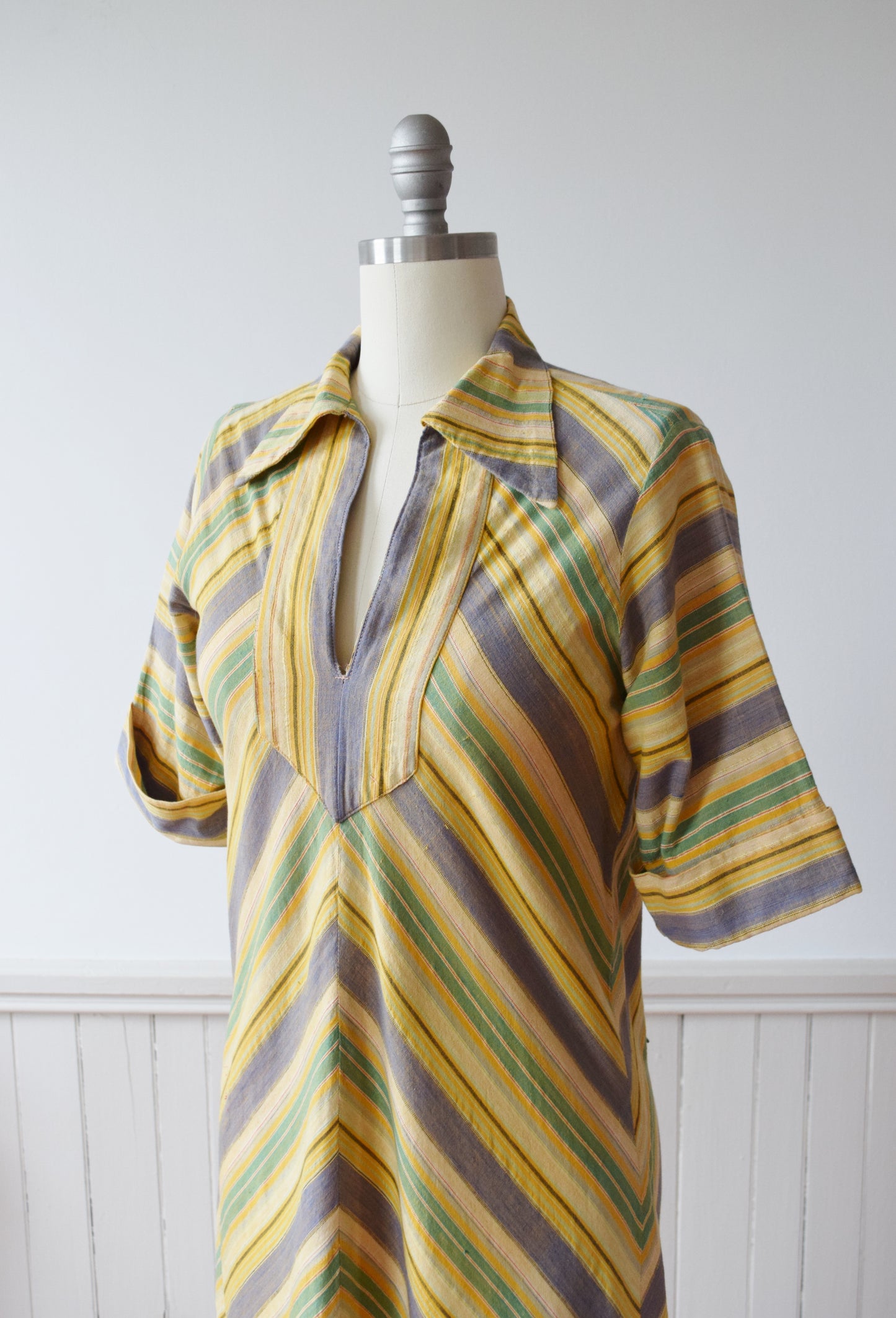 Vintage Chevron Tunic Dress by Karavan | 1970s | M