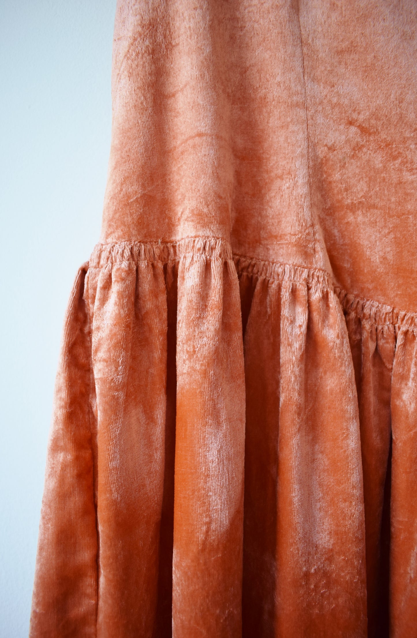 1920s Pumpkin/Peach Velvet Fairy Dress |  XXS/XSP