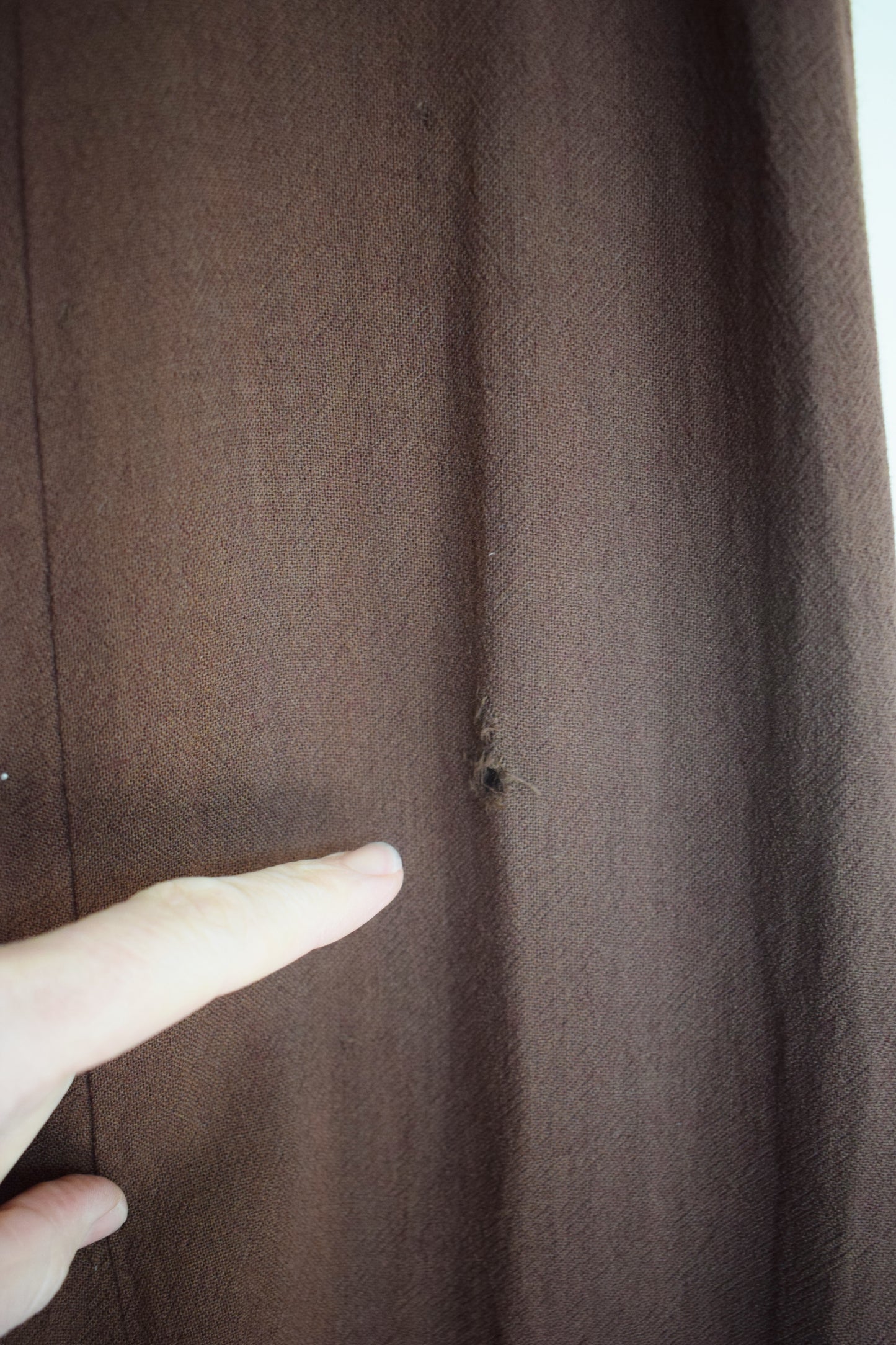 Late 1930s Brown Wool Day Dress