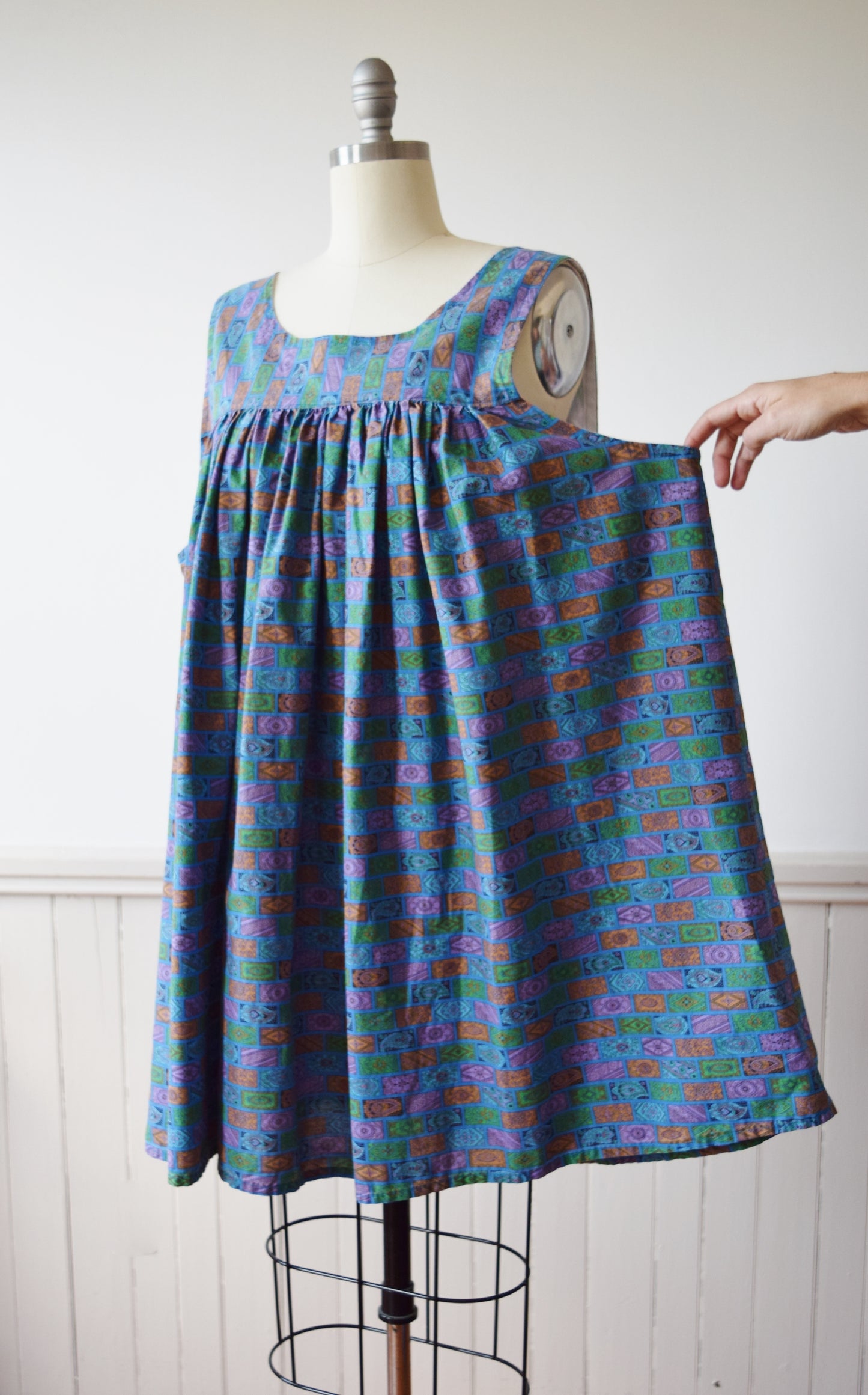 Paisley Tent Dress/Tunic Top | 1960s | XL