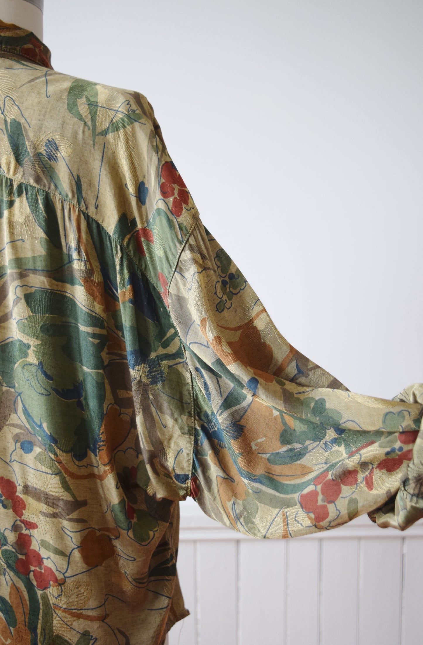 Golden Abstract Floral Top | 1980s | M