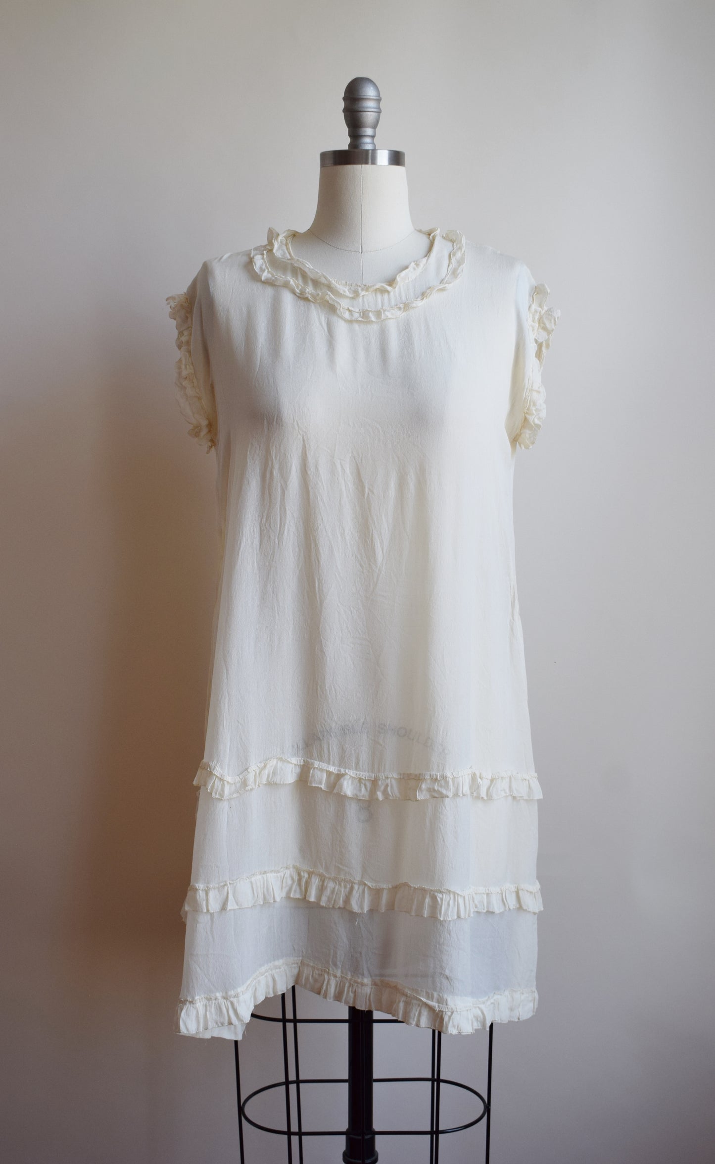 1920s Silk Ruffle Tunic | wounded bird