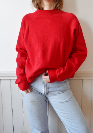 Red Raglan Sweatshirt | L/XL