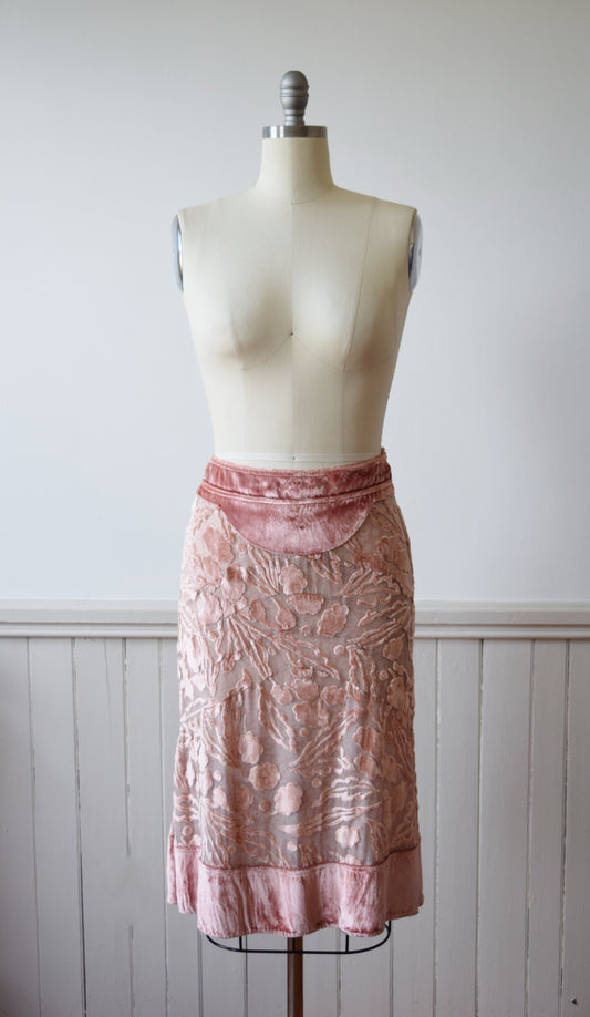 Marc Jacobs Pink Burnout Velvet Skirt | Modern | M