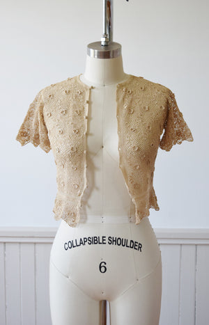 Diminutive Irish Lace Jacket | 1930s | XXS