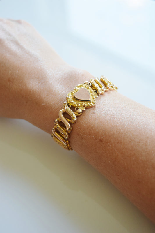 Victorian Revival Sweetheart Expansion Bracelet with Heart | 1920s/30s