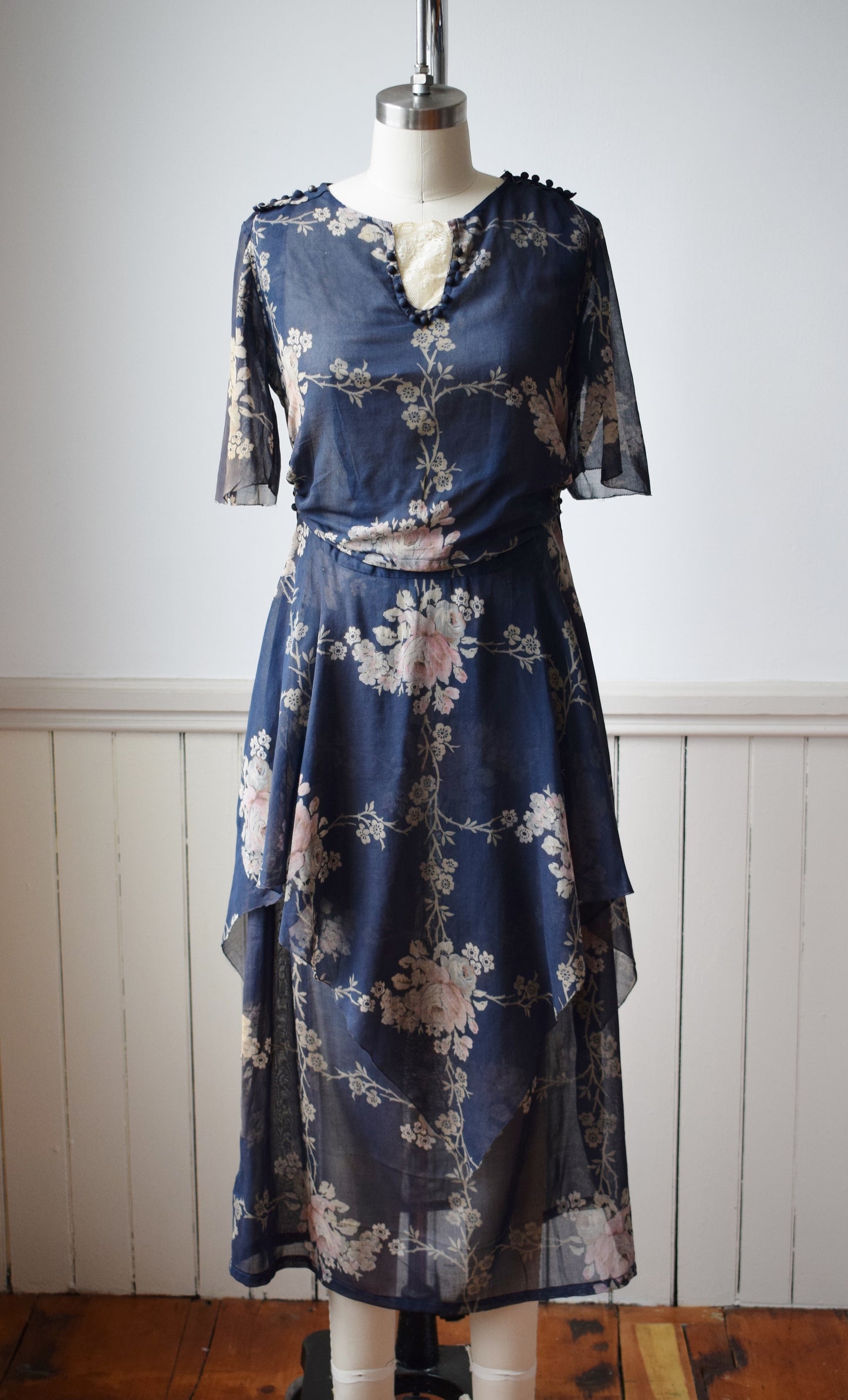 1910s Floral Day Dress | XS