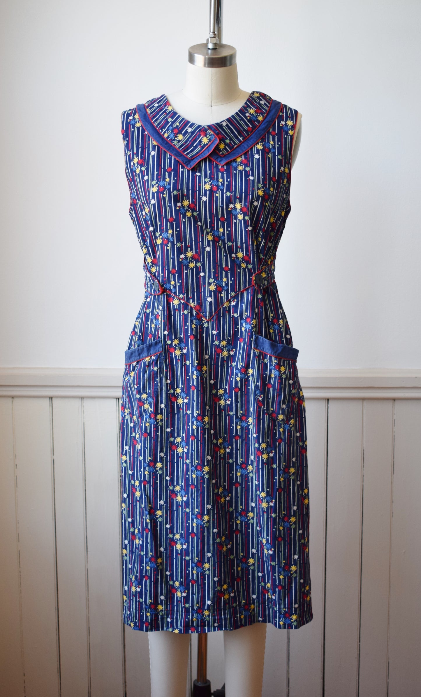 RESERVED 1930s Wrap Around Cotton Dress | XS/S