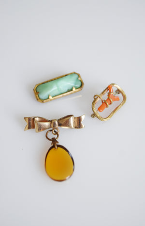 Mixed Set of 3 Antique + Vintage Pins