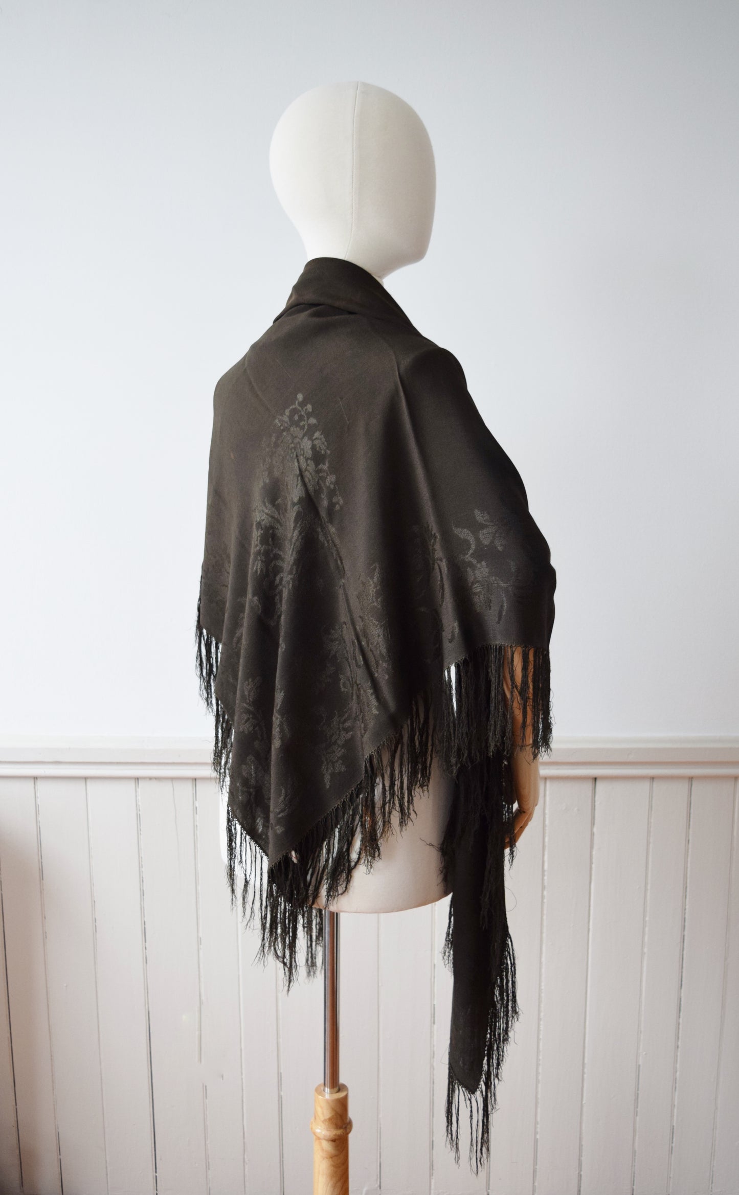 Mary Brooks’ Antique Silk Shawl | Victorian Black Silk Shawl