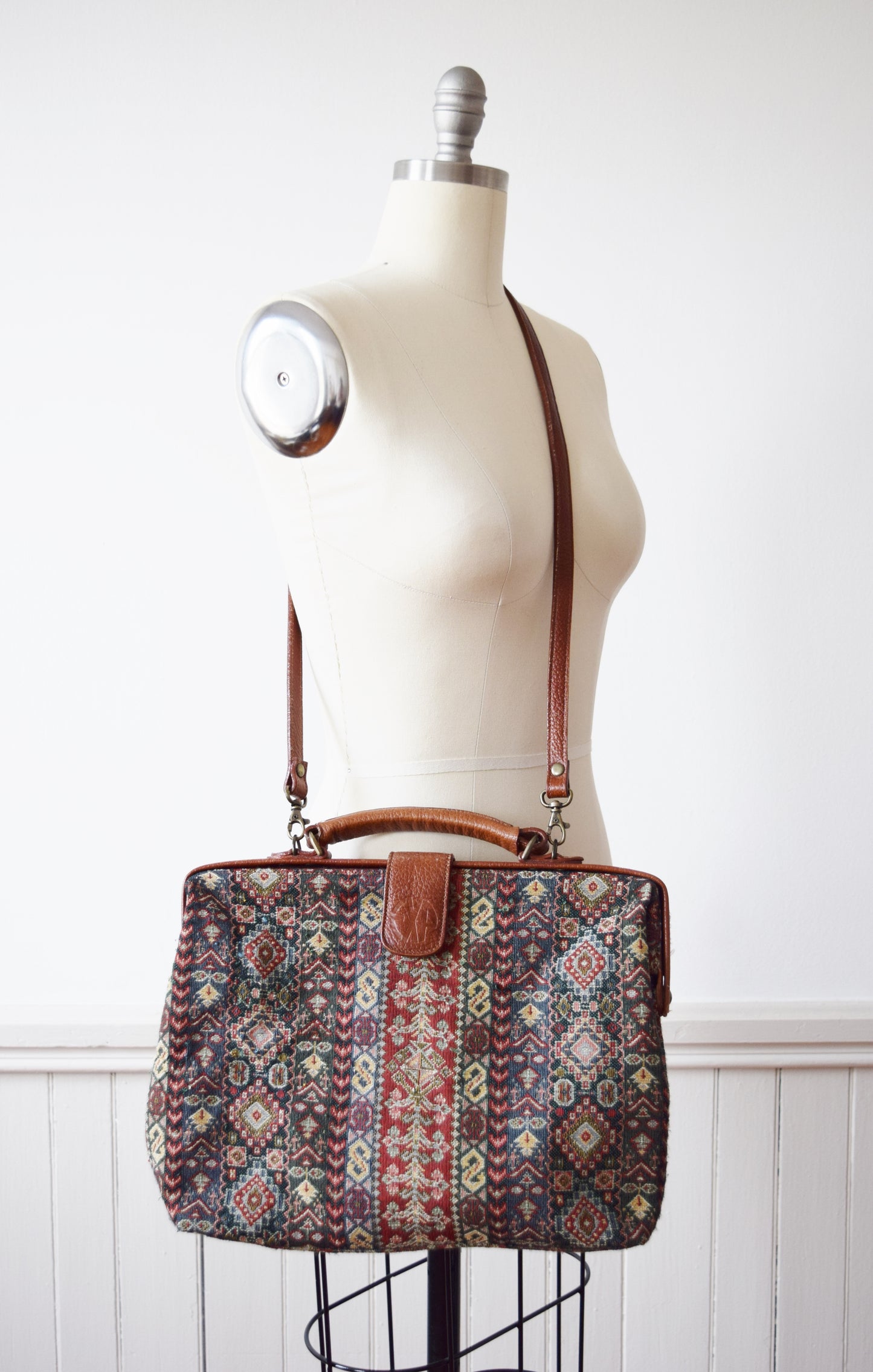 Vintage Carpet Bag Purse | 1980s/90s