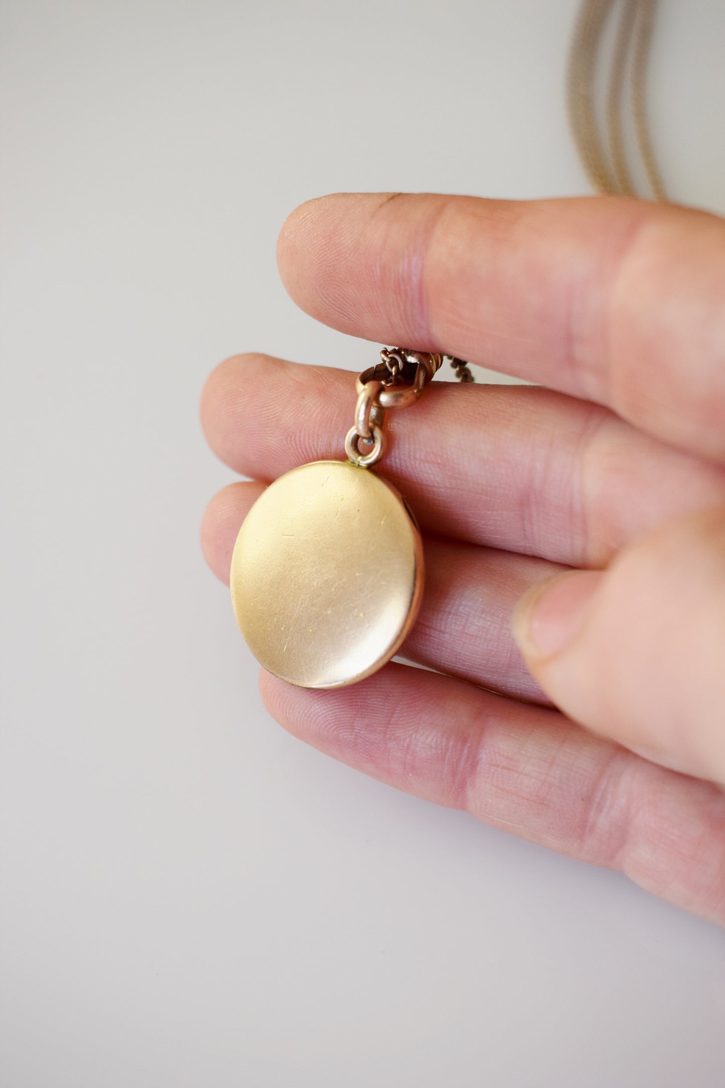 Edwardian Gold Locket with Chain and Opal-Set Slider | CAP