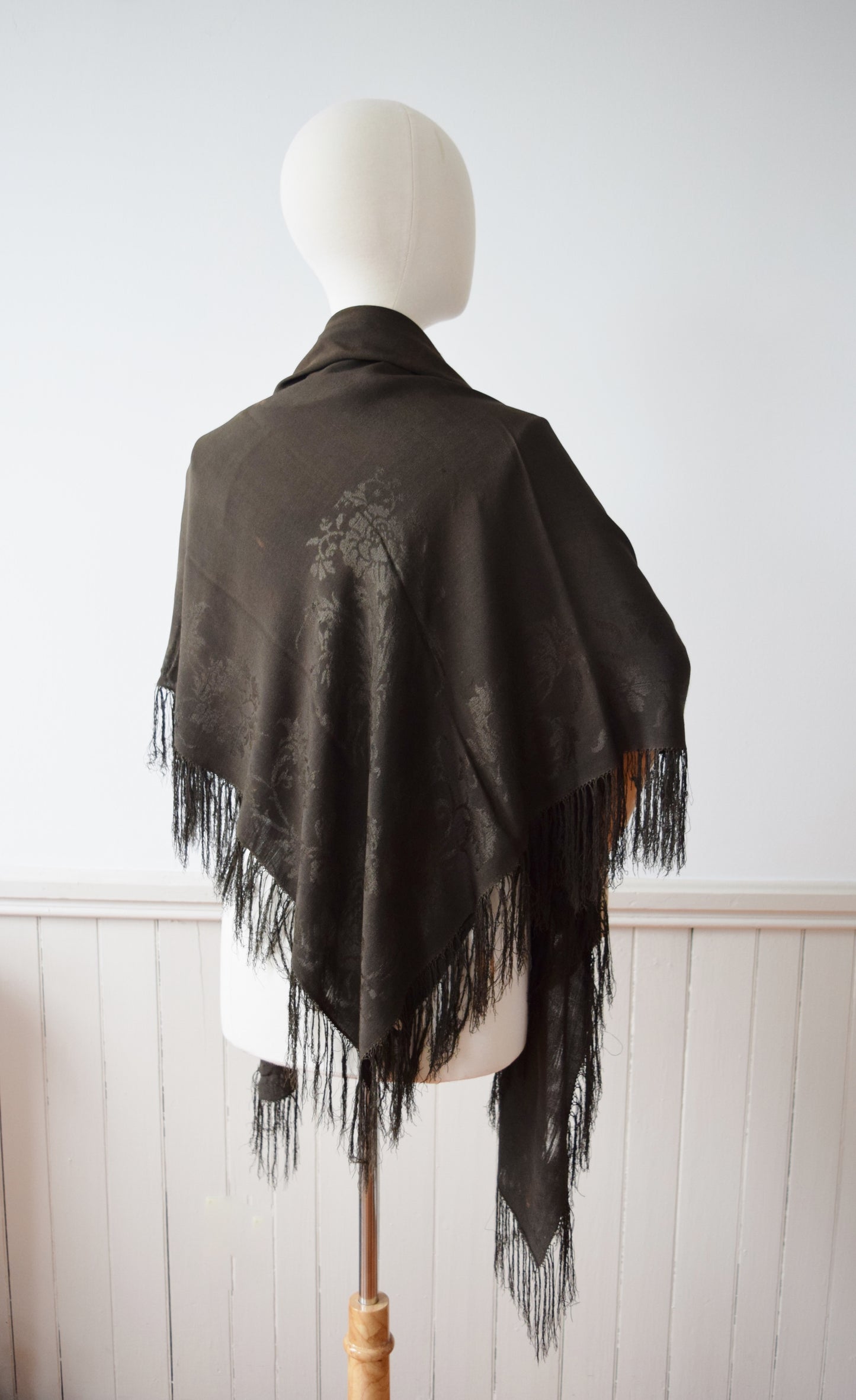 Mary Brooks’ Antique Silk Shawl | Victorian Black Silk Shawl