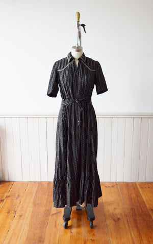 Antique Victorian Calico Wrapper Dress | S-S/M
