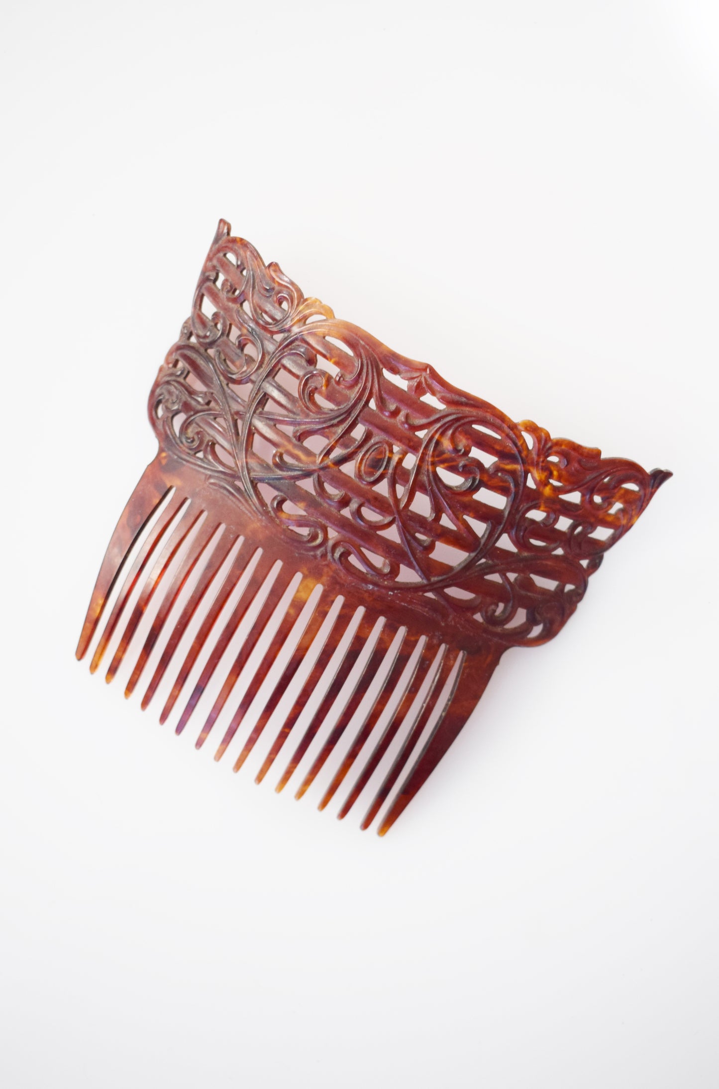 Large Antique Carved Celluloid Haircomb