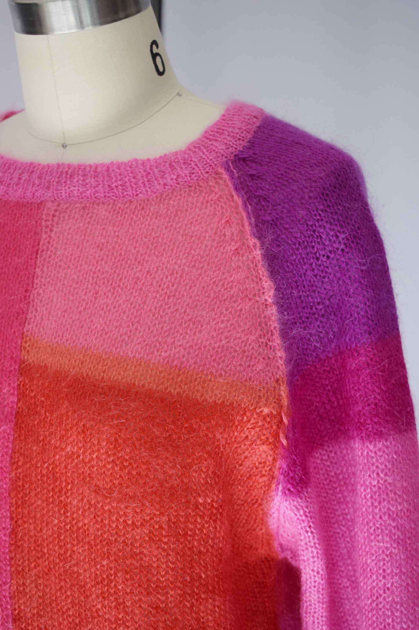 Vintage Color Block Mohair Sweater | XS/S/M