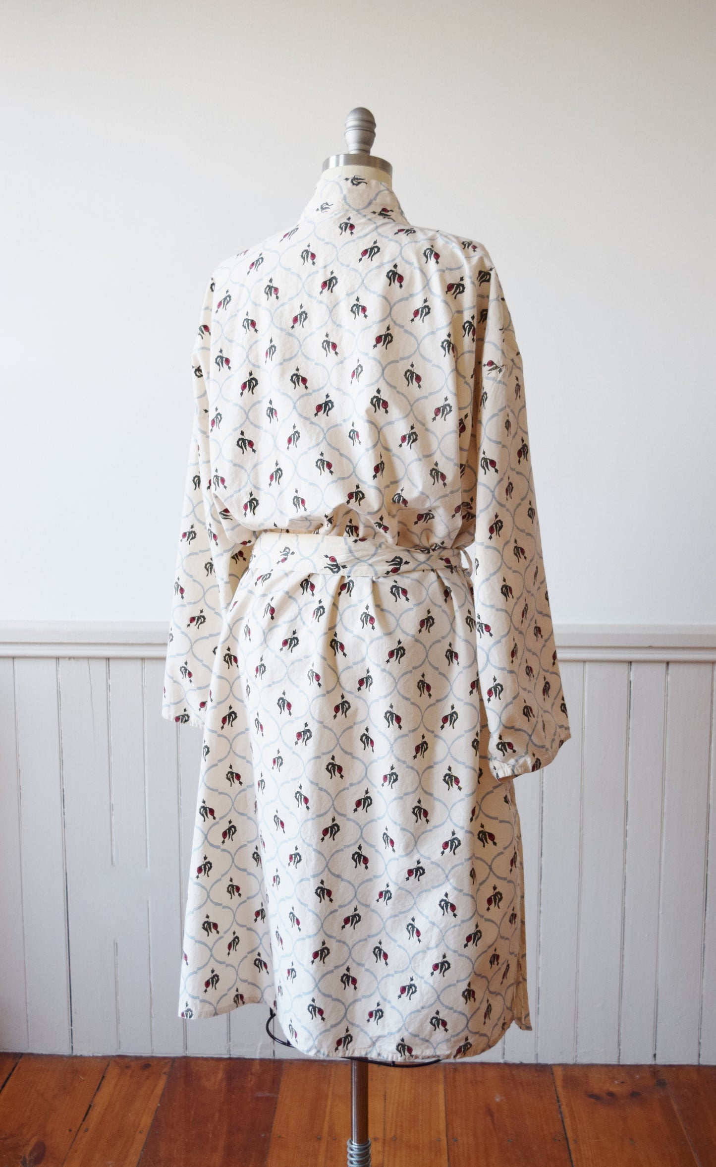 Wilted Rose Print Cotton Wrapper | Robe | Duster