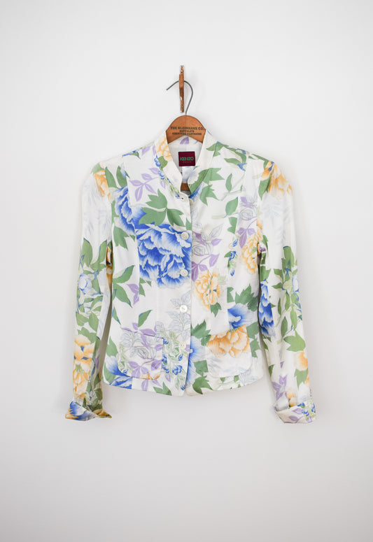 Kenzo Floral Print Satin Jacket | XXS/XS