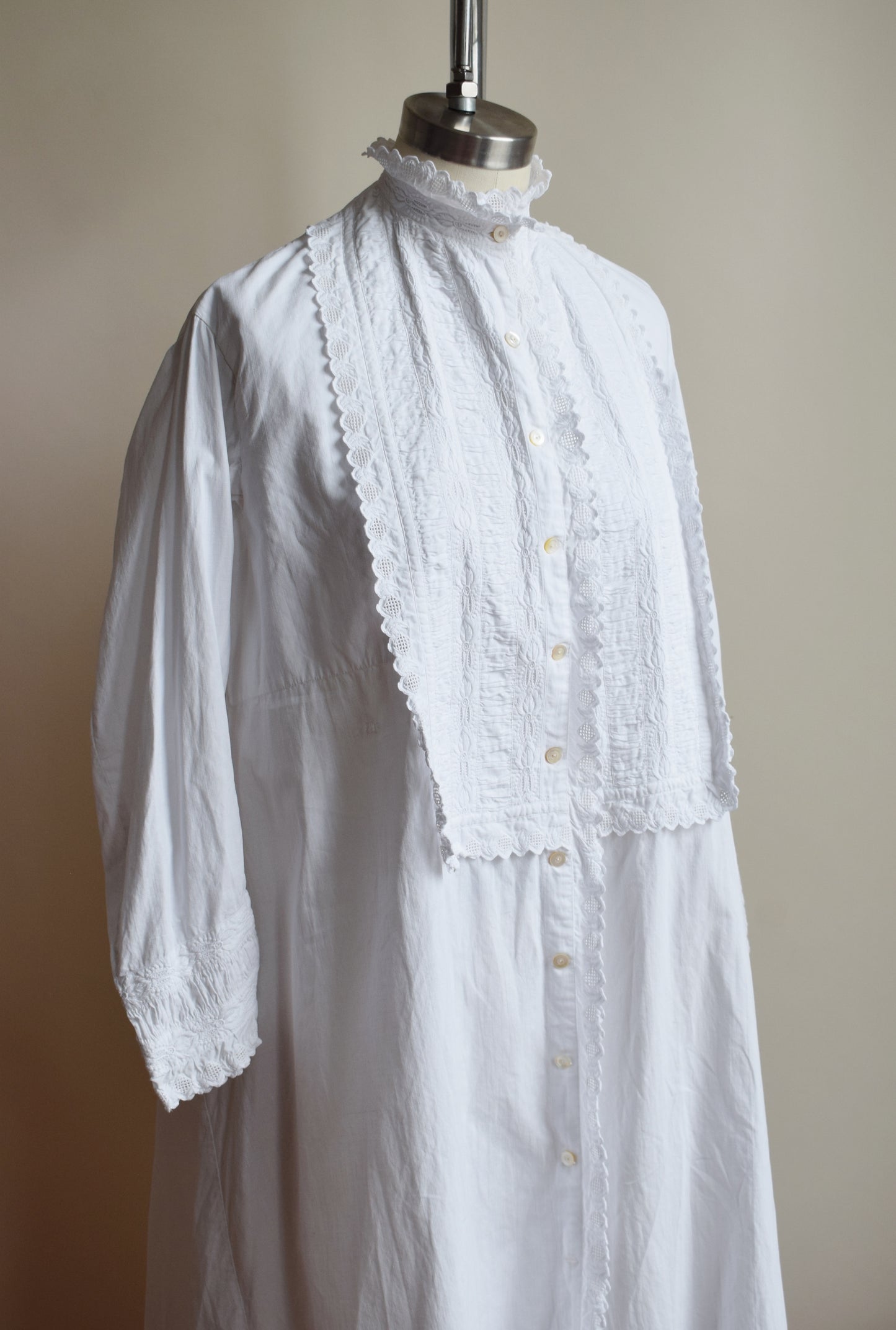 Antique Victorian Nightgown Dress/Duster | S