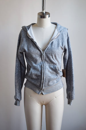 1970s/80s Heather Grey Thermal Hoodie | XS