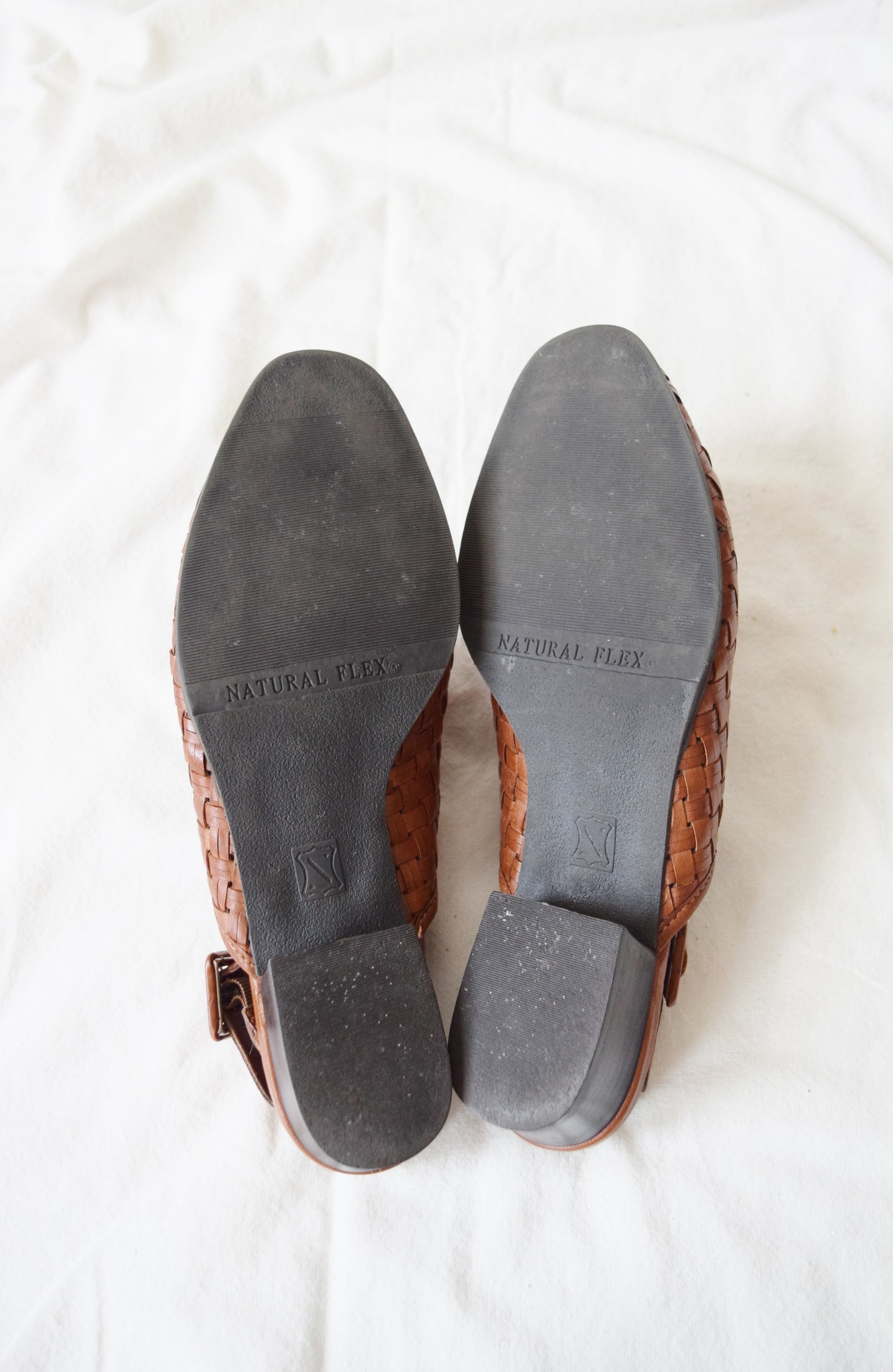 Vintage Brown Woven leather Slingbacks | US 10 (EU 40/41 UK 8)