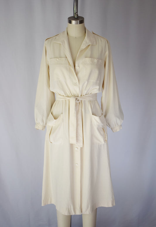 Vintage Raw Silk Dress by Christian Aujard | S-M