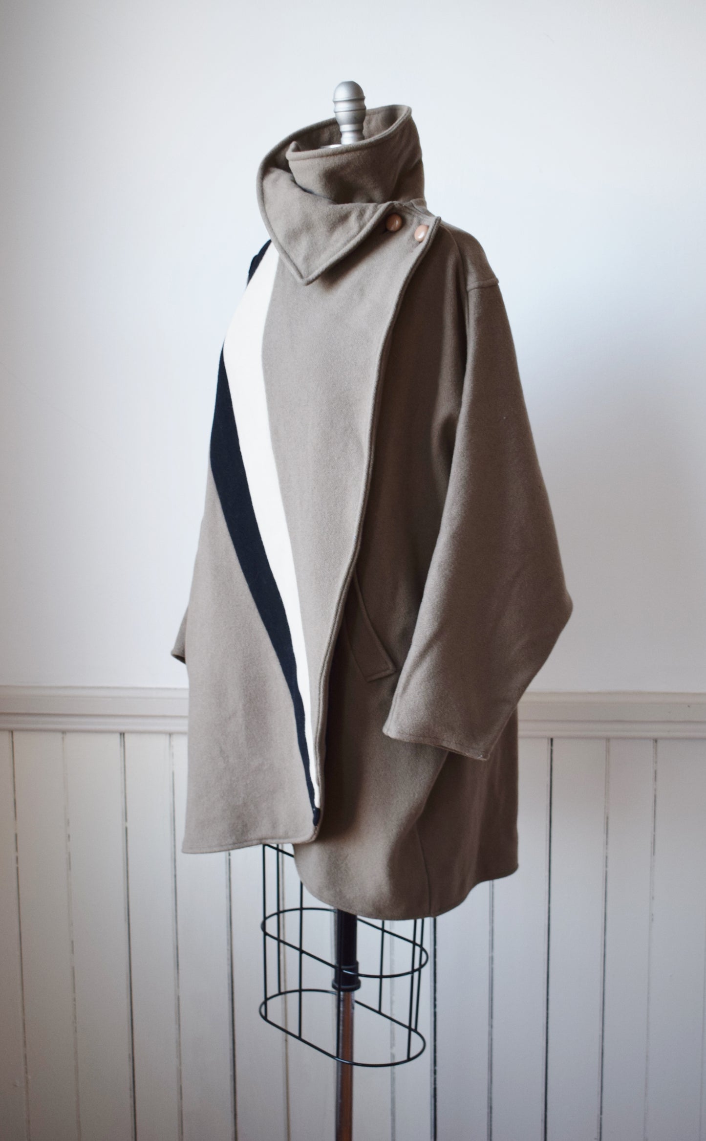 80s Wool Wrap Coat | OS