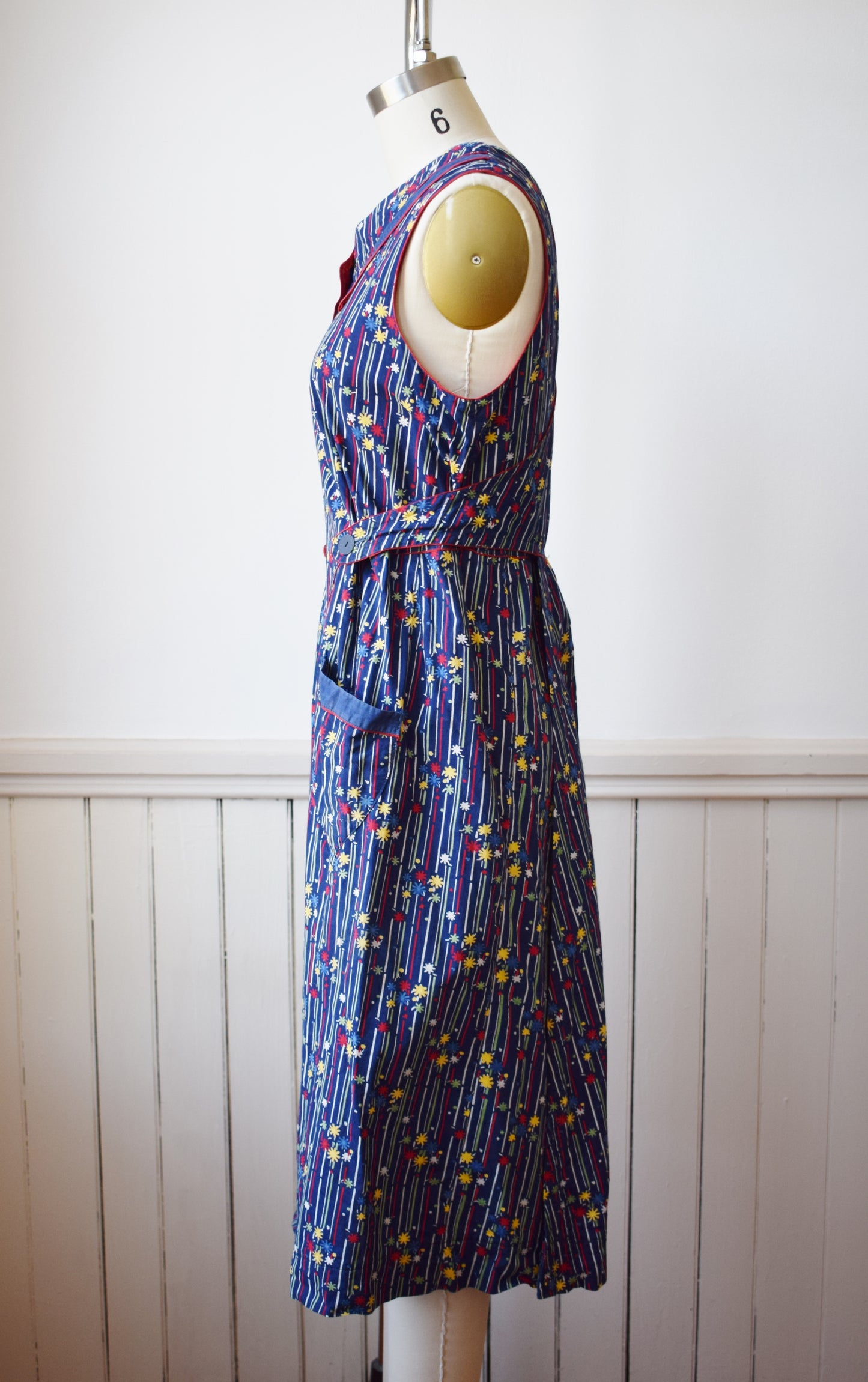 RESERVED 1930s Wrap Around Cotton Dress | XS/S