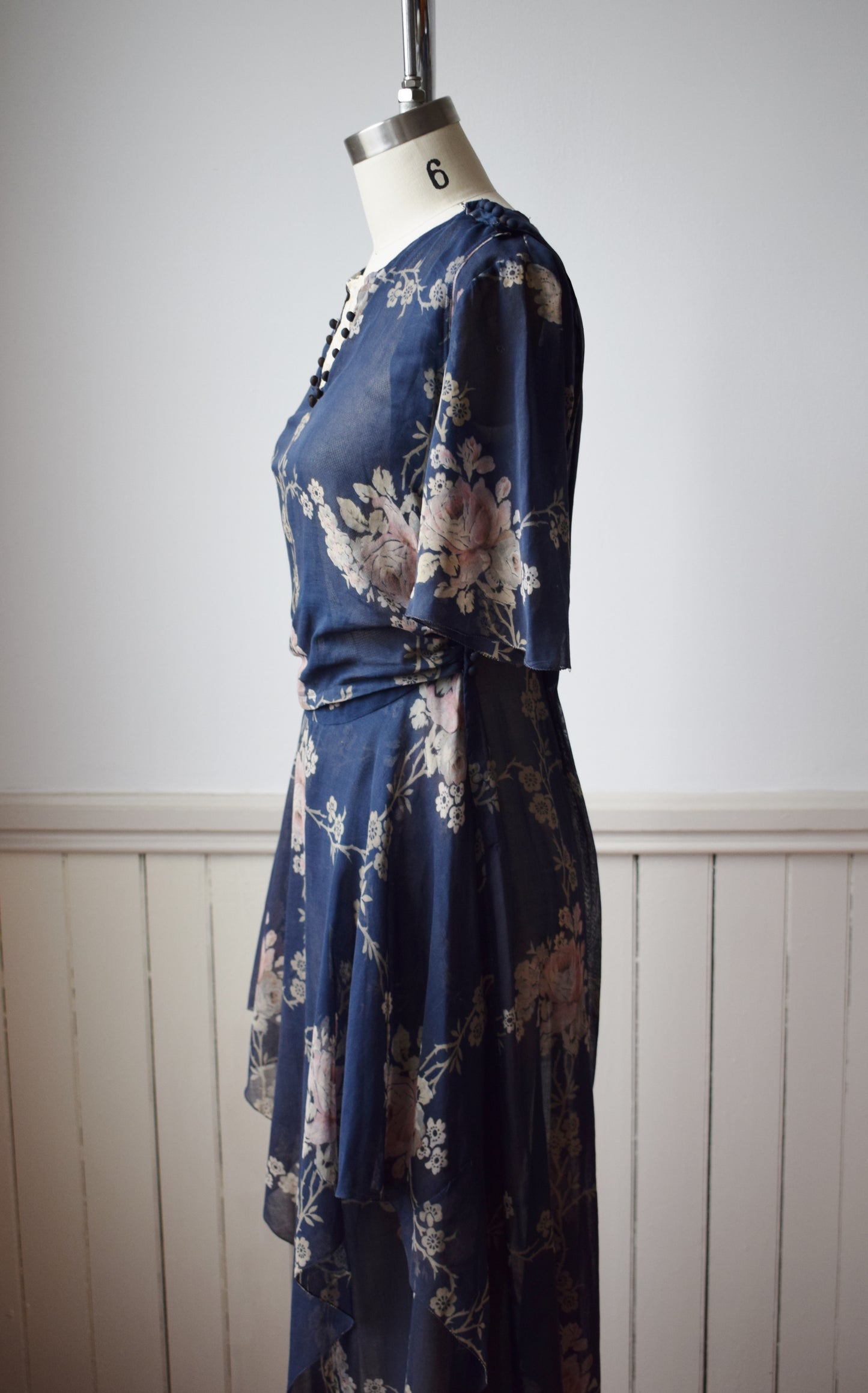 1910s Floral Day Dress | XS